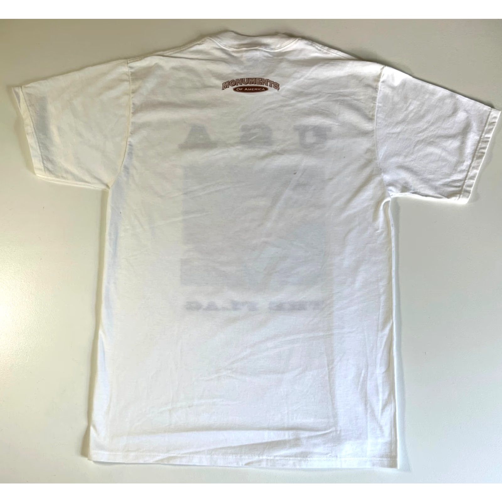 Jerzees VINTAGE Jerzees T-Shirt USA Flag Graphic 1993 Monuments of America White Cotton L Mens Size US L / EU 52-54 / 3 - 3 Thumbnail
