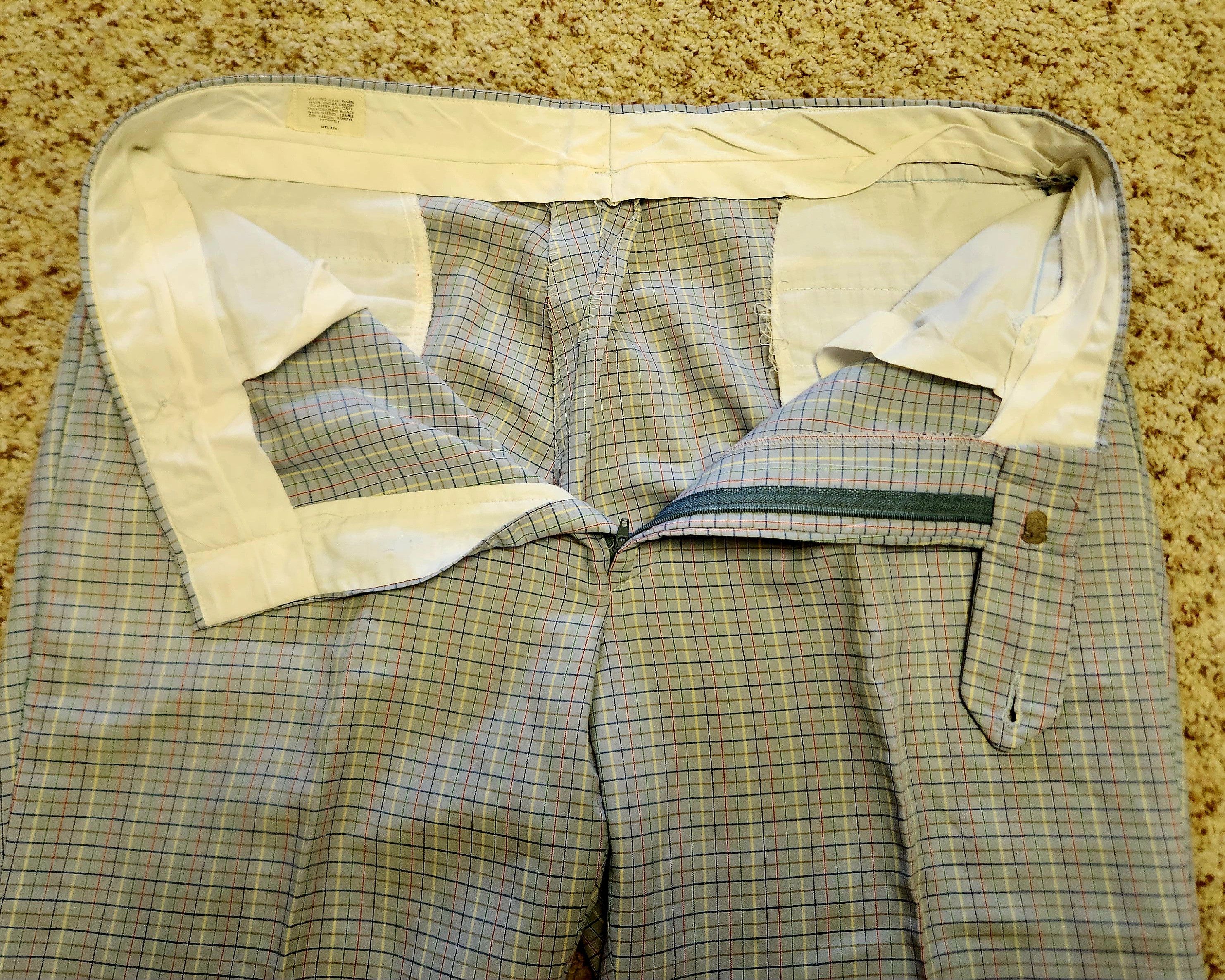 Other men's 1970s pants 35 blue check vintage trousers Size US 35 - 4 Thumbnail