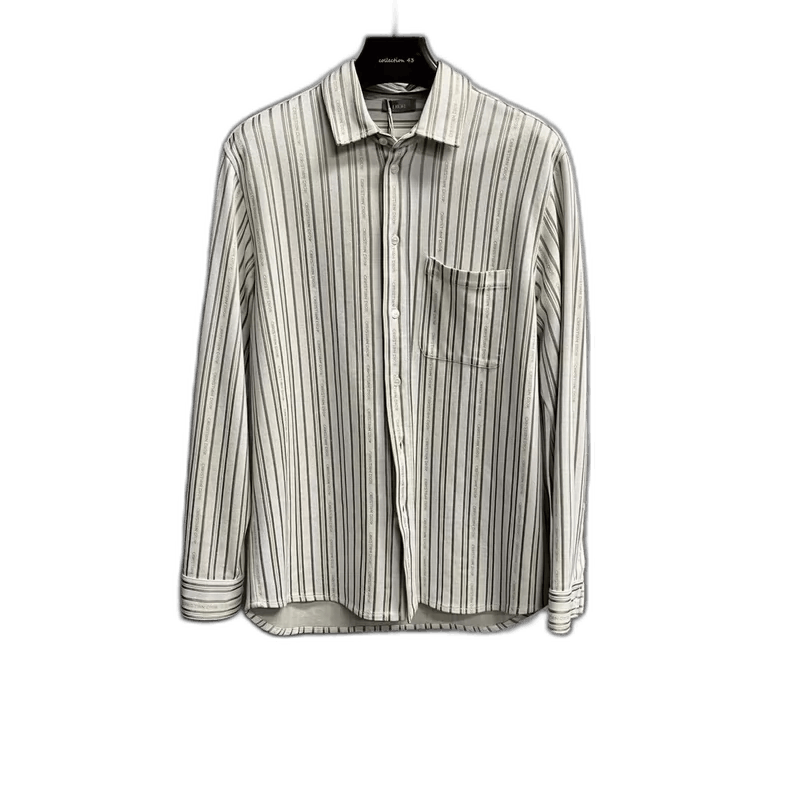 Dior Dior Yellow Striped Logo Long Sleeve Shirt Size US M / EU 48-50 / 2 - 1 Thumbnail