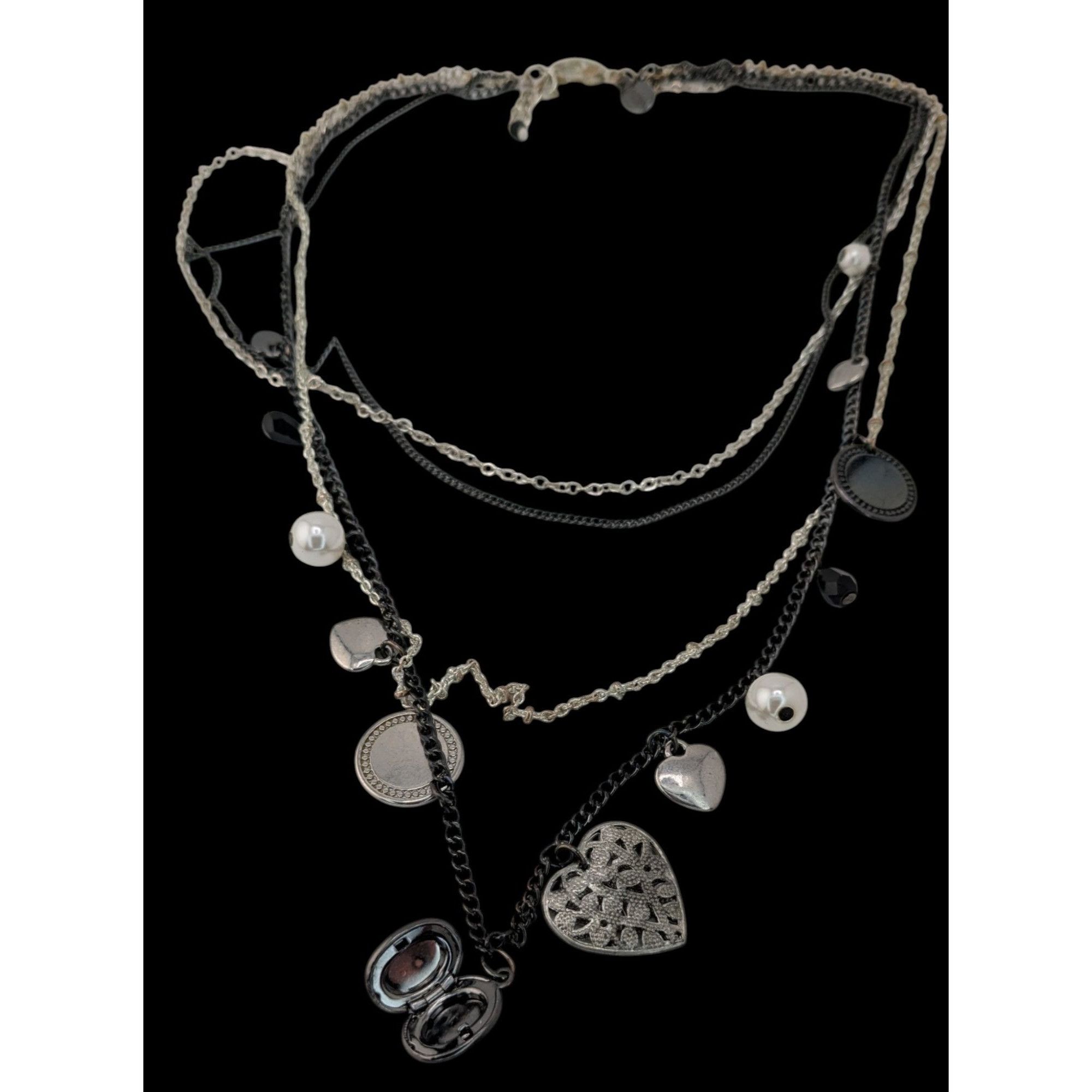 Express Y2K Victorian Style Express Charm Necklace With Tiny Locket Size ONE SIZE - 4 Thumbnail