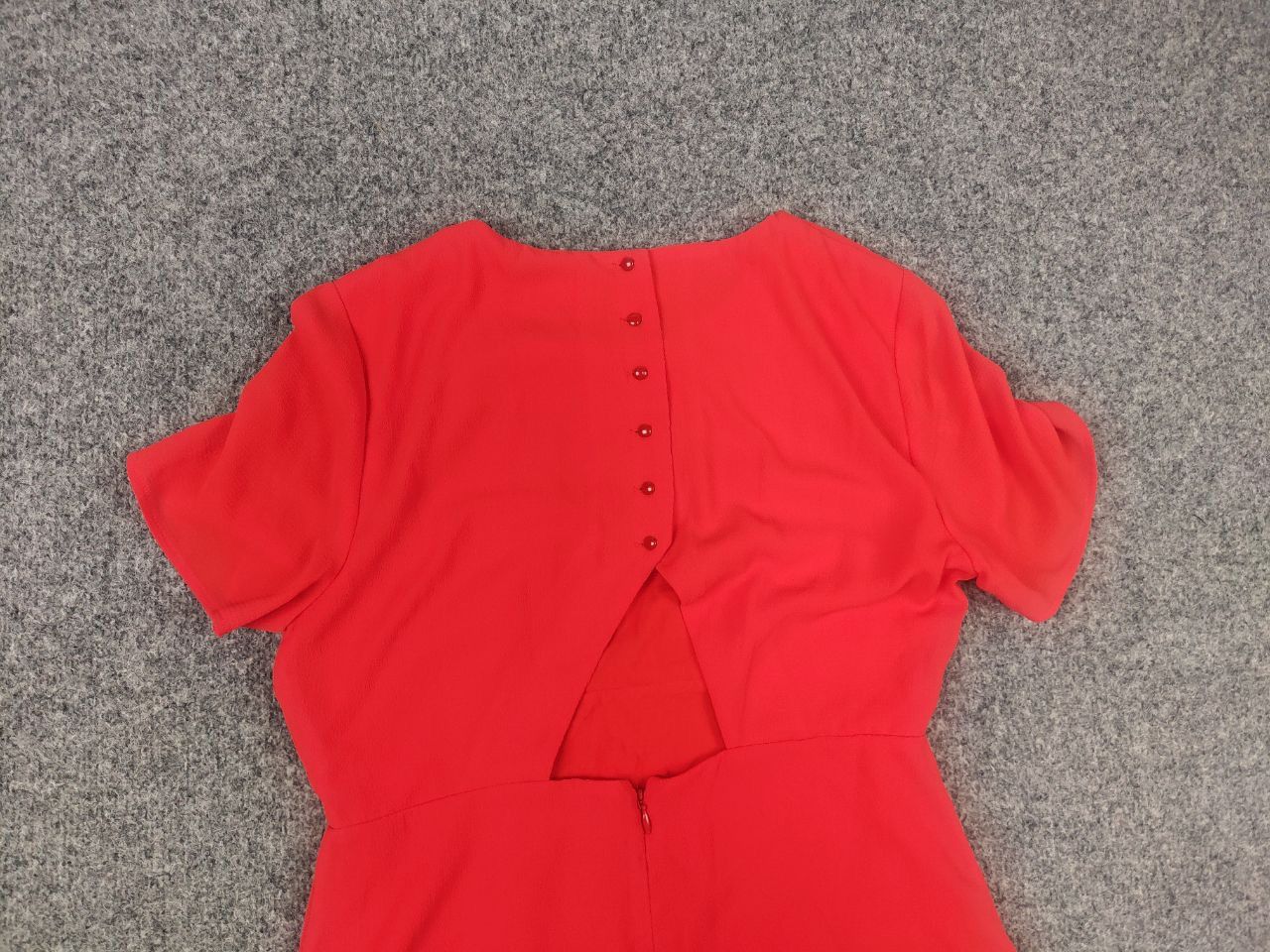 Sezane Sezane Midi dress Red with a cutout back short-sleeved Size M / US 6-8 / IT 42-44 - 10 Thumbnail