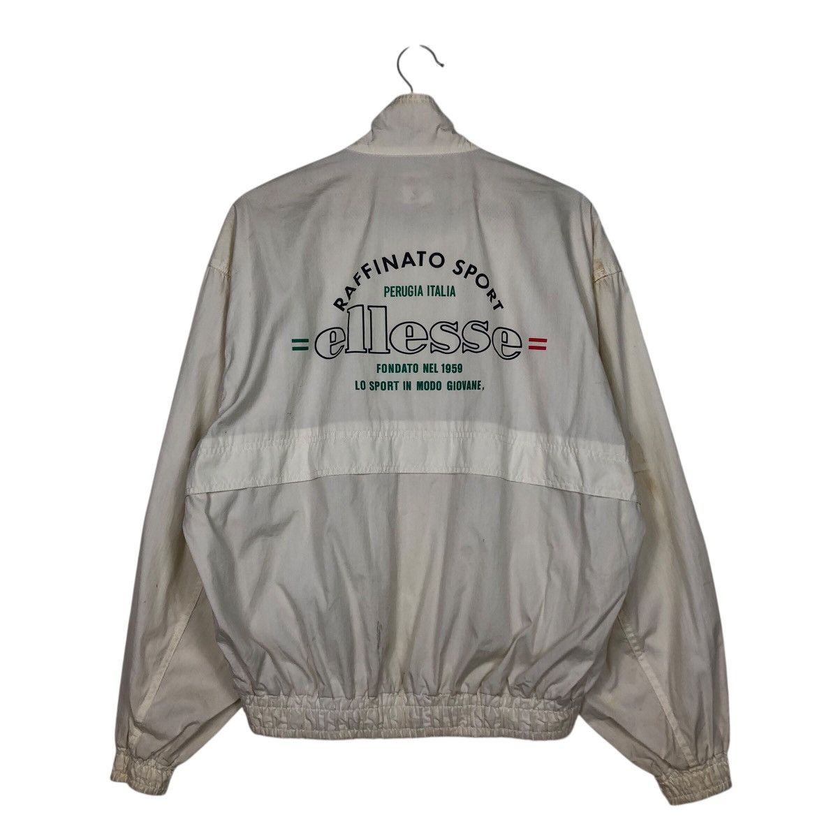 Japanese Brand ellesse 80s/90s White Zip-Up Windbreaker – Mesh Lining Size US L / EU 52-54 / 3 - 9 Thumbnail