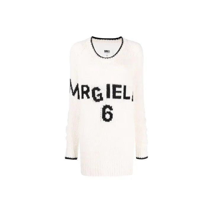 Maison Margiela MM6 Maison Margiela White Knit Sweater Women 0079 Size XS / US 0-2 / IT 36-38 - 1 Thumbnail