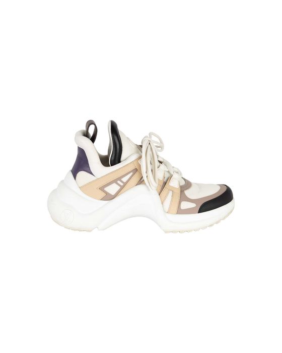 Louis Vuitton White Leather and Mesh Run Away Low-Top Sneakers Size 38.5 Louis  Vuitton