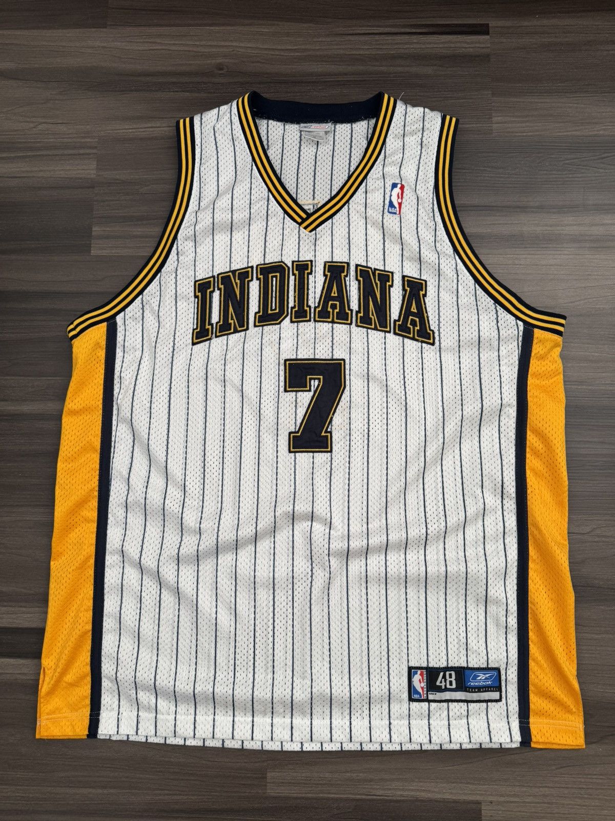 Reebok Vintage Indiana Pacers Jermaine O'Neal 7 NBA Stitched Jersey Size US XXL / EU 58 / 5 - 1 Thumbnail