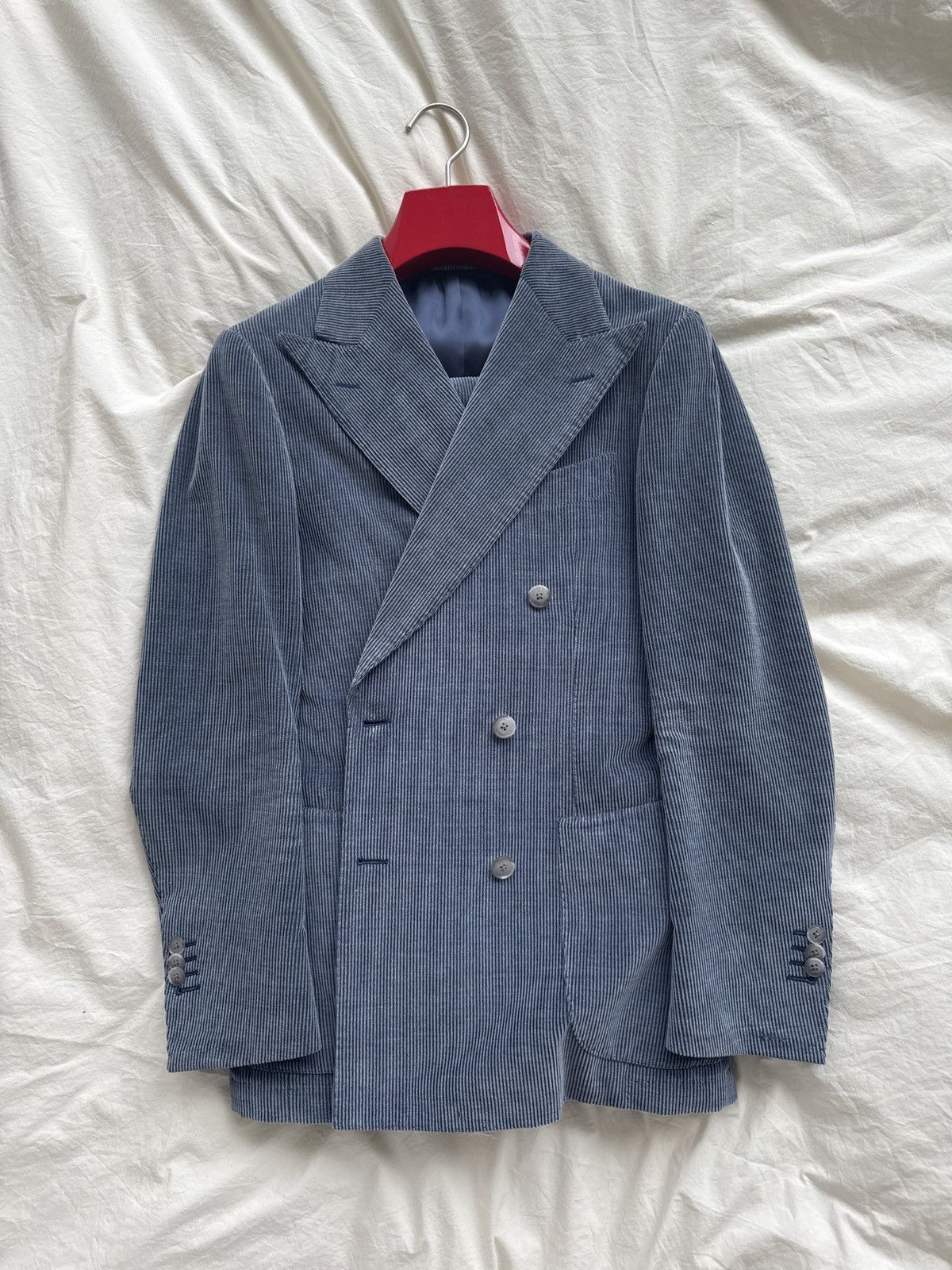 Ermenegildo Zegna Suitsupply x Zegna Corduroy Double Breasted Suit Size 38S - 3 Thumbnail
