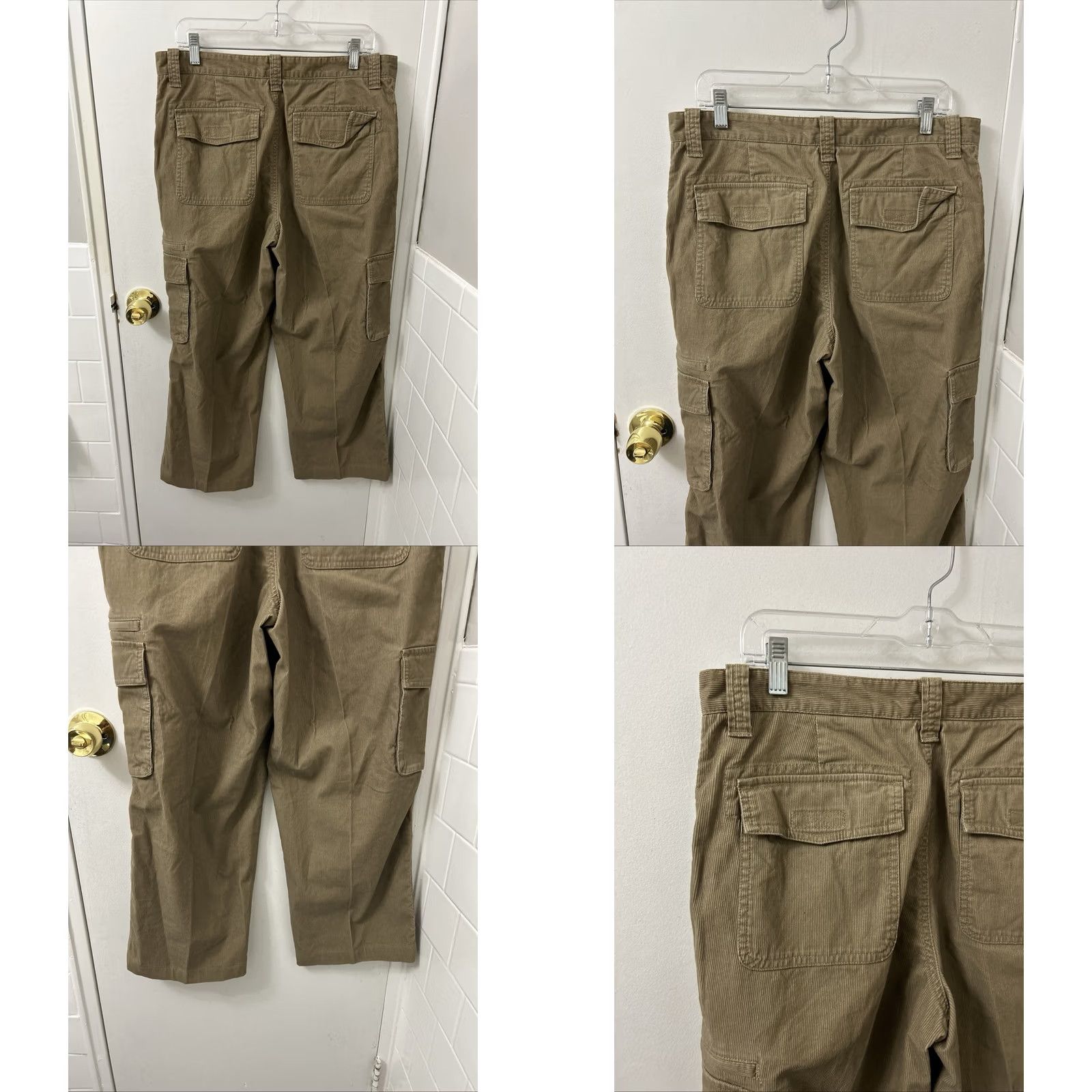Eddie Bauer VINTAGE? No — Eddie Bauer Corduroy Cargo Pants Mens 33x27 Tan Relaxed Fit Straight Leg Size US 33 - 8 Thumbnail