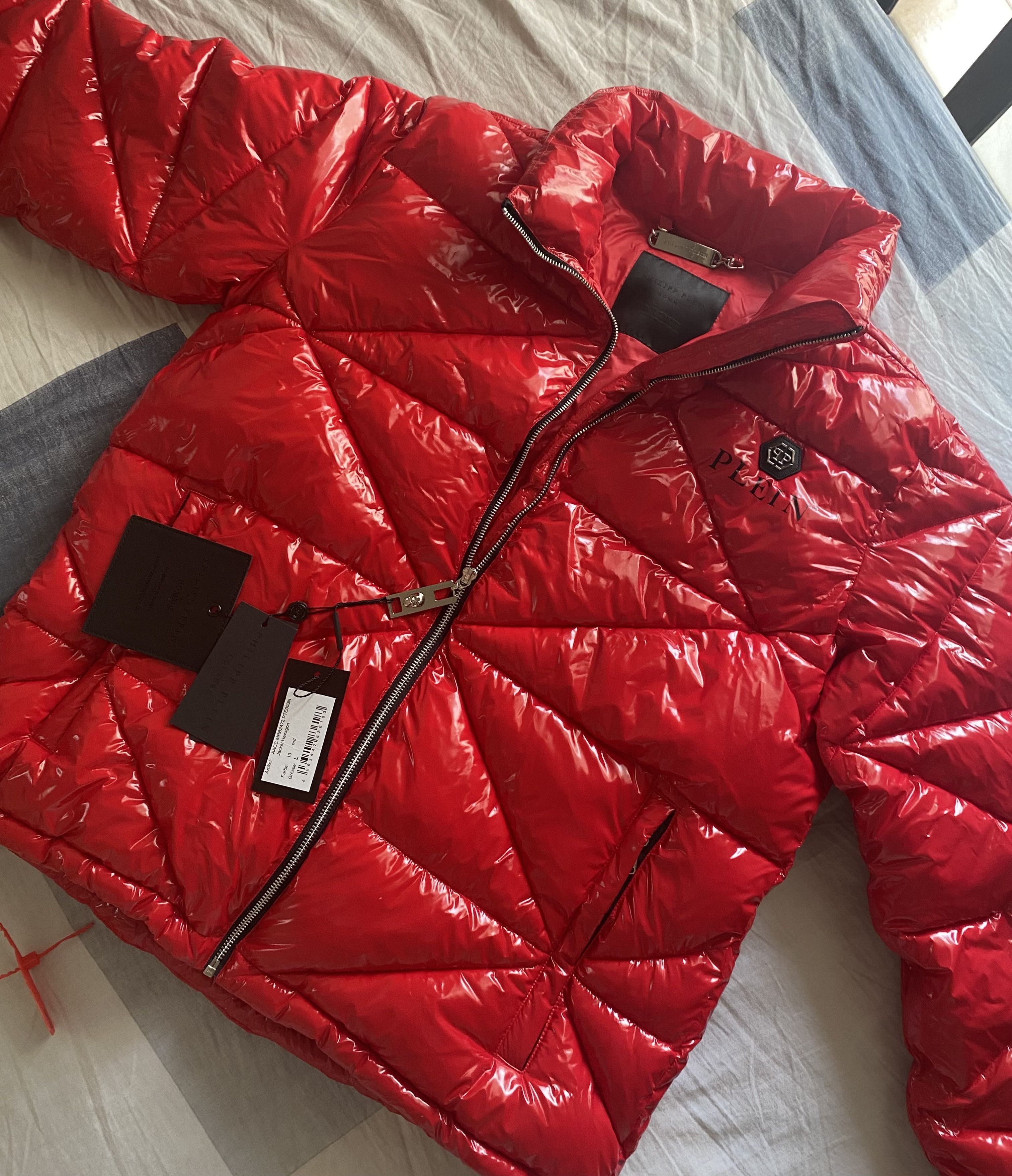 Philipp Plein Philipp Plein red puffer jacket hexagon Size US L / EU 52-54 / 3 - 5 Thumbnail