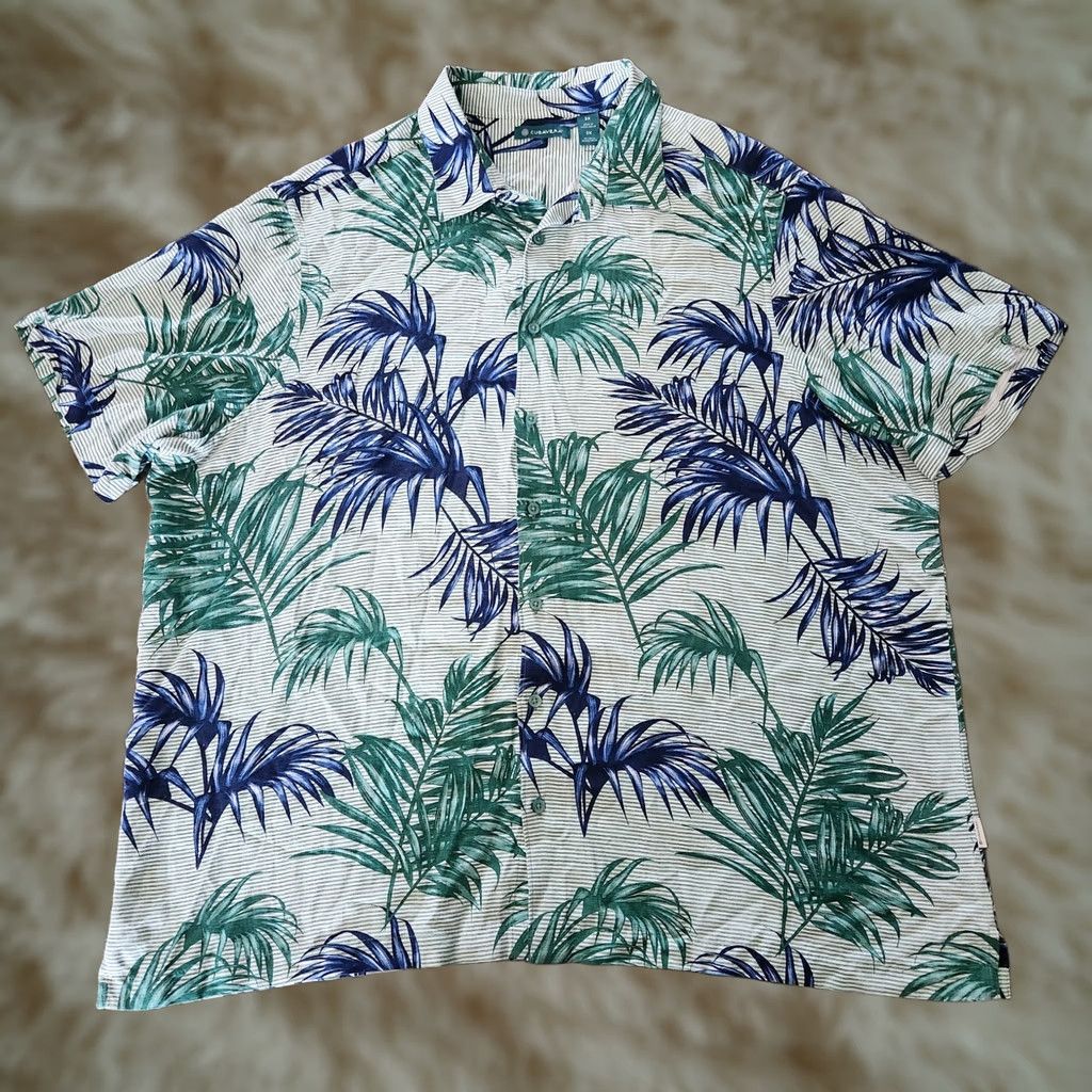 Cubavera Cubavera Hawaiian Shirt Mens XXL Tropical Palms AOP Blue Green Beach Size US XXL / EU 58 / 5 - 1 Thumbnail
