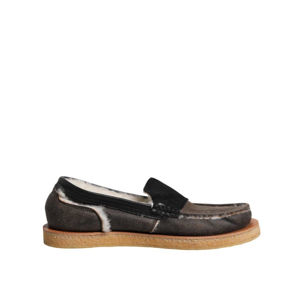 Dolce & Gabbana Dolce & Gabbana Brown White Calfskin Leather Loafers Shoes Size US 9 / EU 42 - 7 Thumbnail
