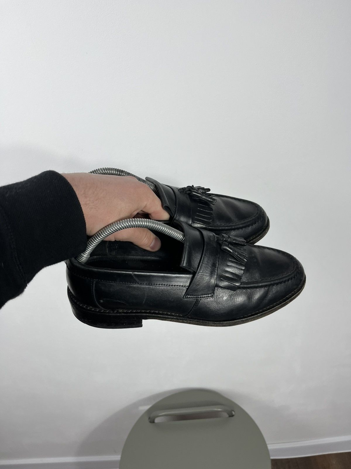 Other Samuel Windsor Black Leather Tassel Loafers Dress Shoes US 8 Size US 8.5 / EU 41-42 - 13 Thumbnail