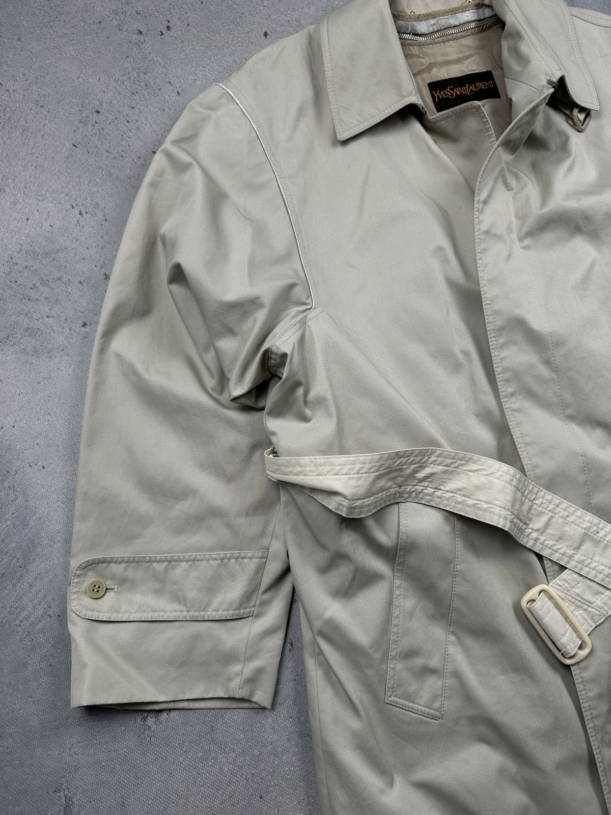 Yves Saint Laurent Yves Saint Laurent Trench Coat Beige Nova Check Lined 80s Size US L / EU 52-54 / 3 - 21 Thumbnail