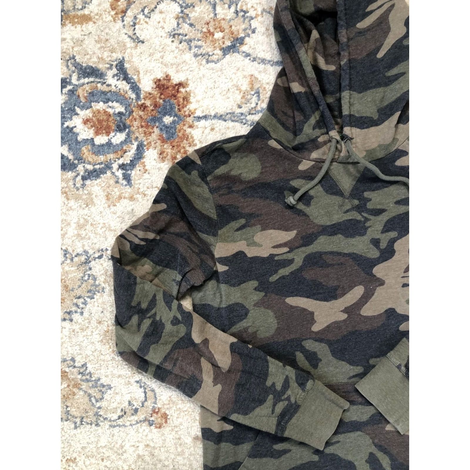Aeropostale Aeropostale Hoodie Shirt Mens M Green Camo Lightweight Pullover Pocket Camouflage Army Pattern Size US M / EU 48-50 / 2 - 3 Thumbnail
