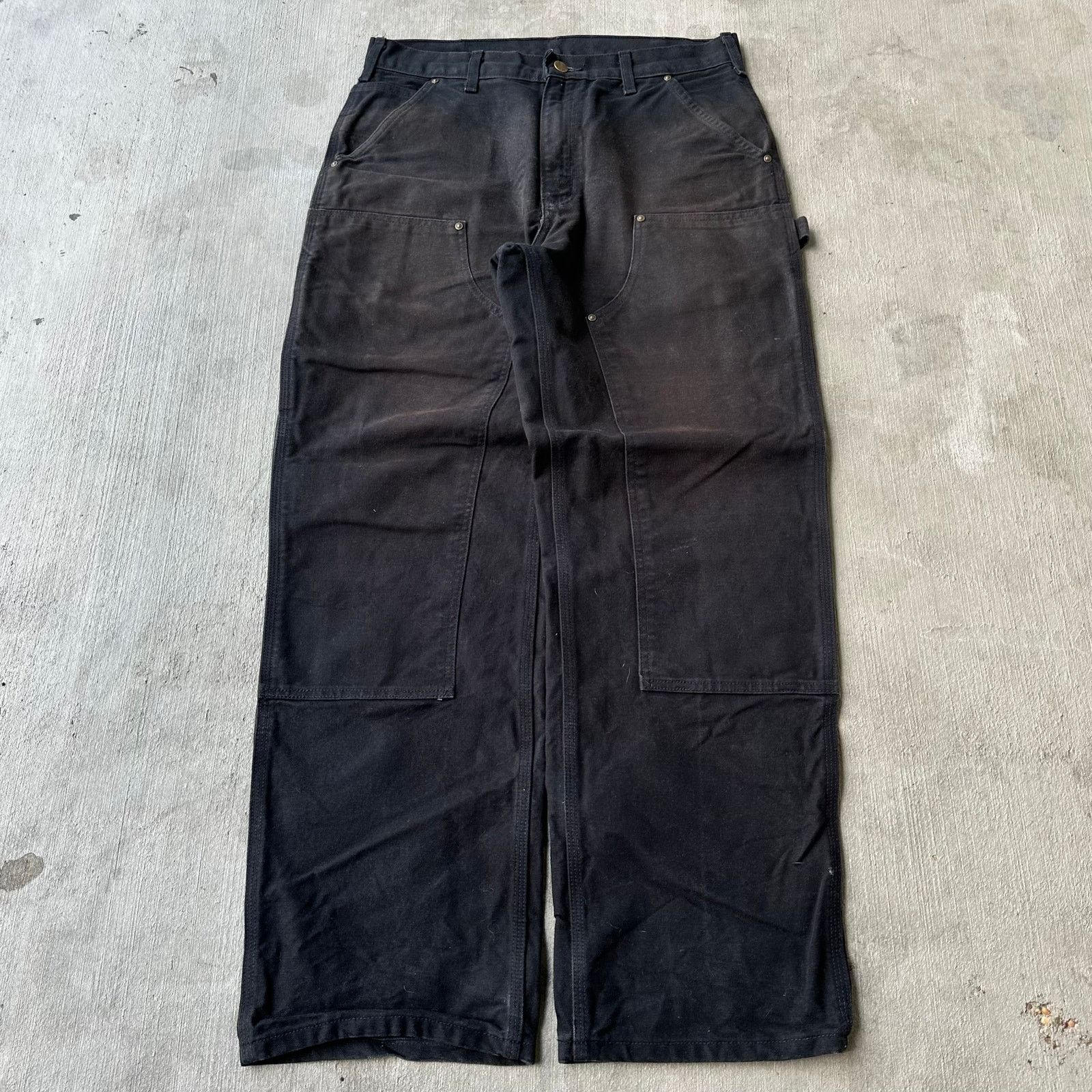 Pre-owned Carhartt X Vintage Y2k Carhartt Black Double Knee Work Carpenter Pants