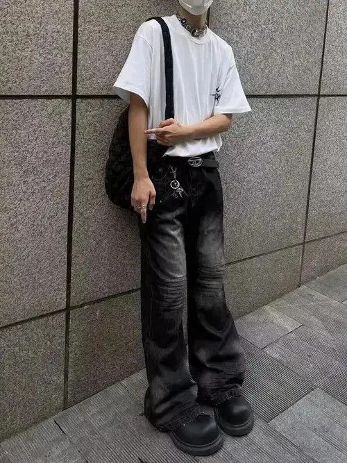 Japanese Brand Street ripped corrugated pleated micro-flared jeans Size US 32 / EU 48 - 3 Thumbnail