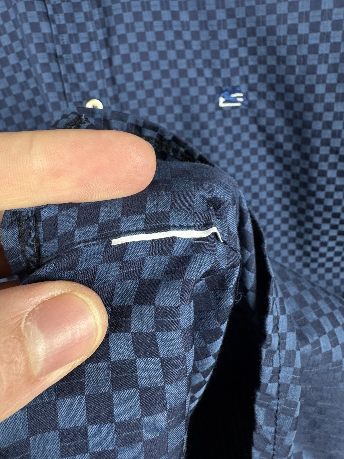 Etro Etro Men’s Button-Up Shirt Blue Checkered Pattern Long Sleev Size US M / EU 48-50 / 2 - 7 Thumbnail