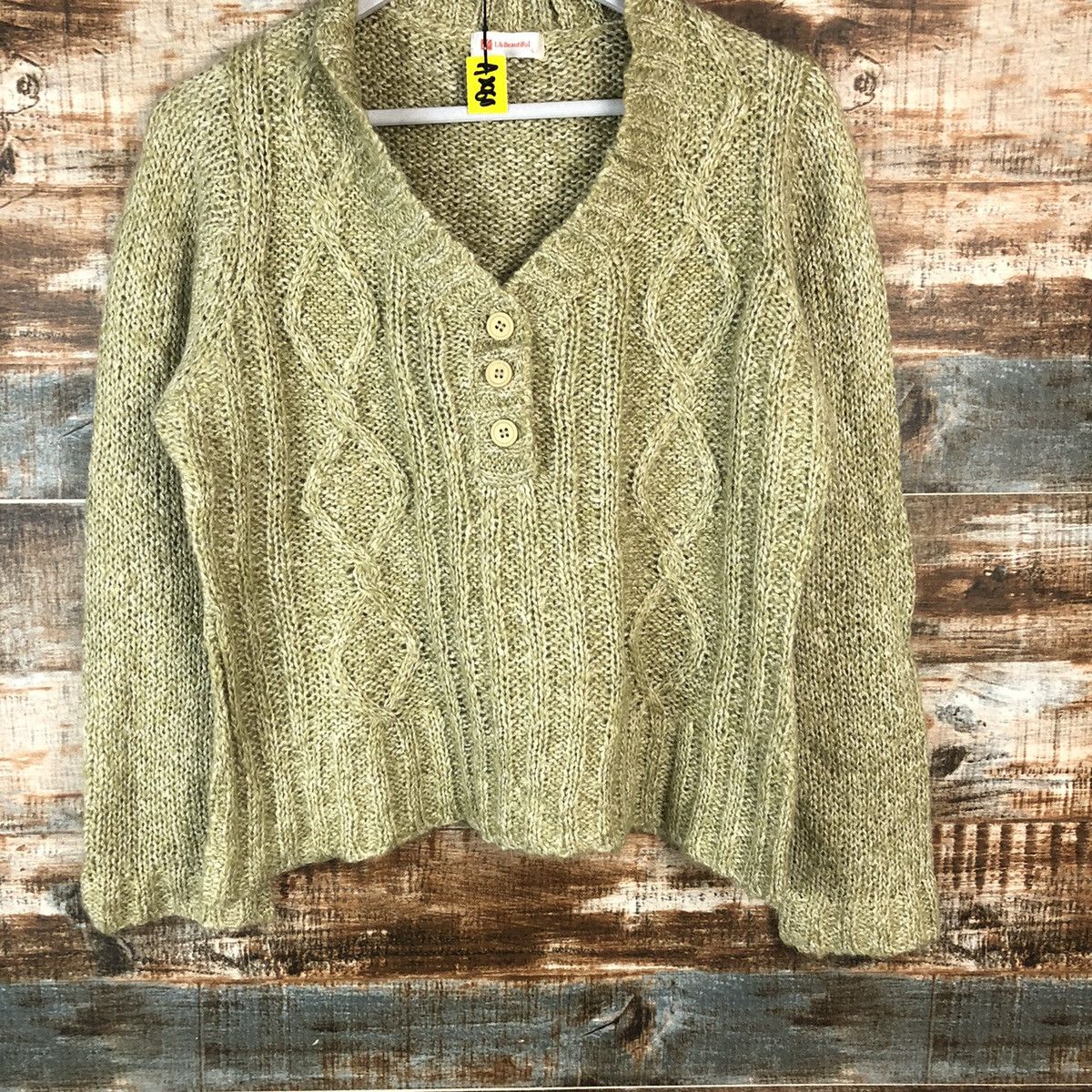 Homespun Knitwear × Japanese Brand L& Beautiful Green Knitwear vintage #A2060 Size M / US 6-8 / IT 42-44 - 3 Thumbnail