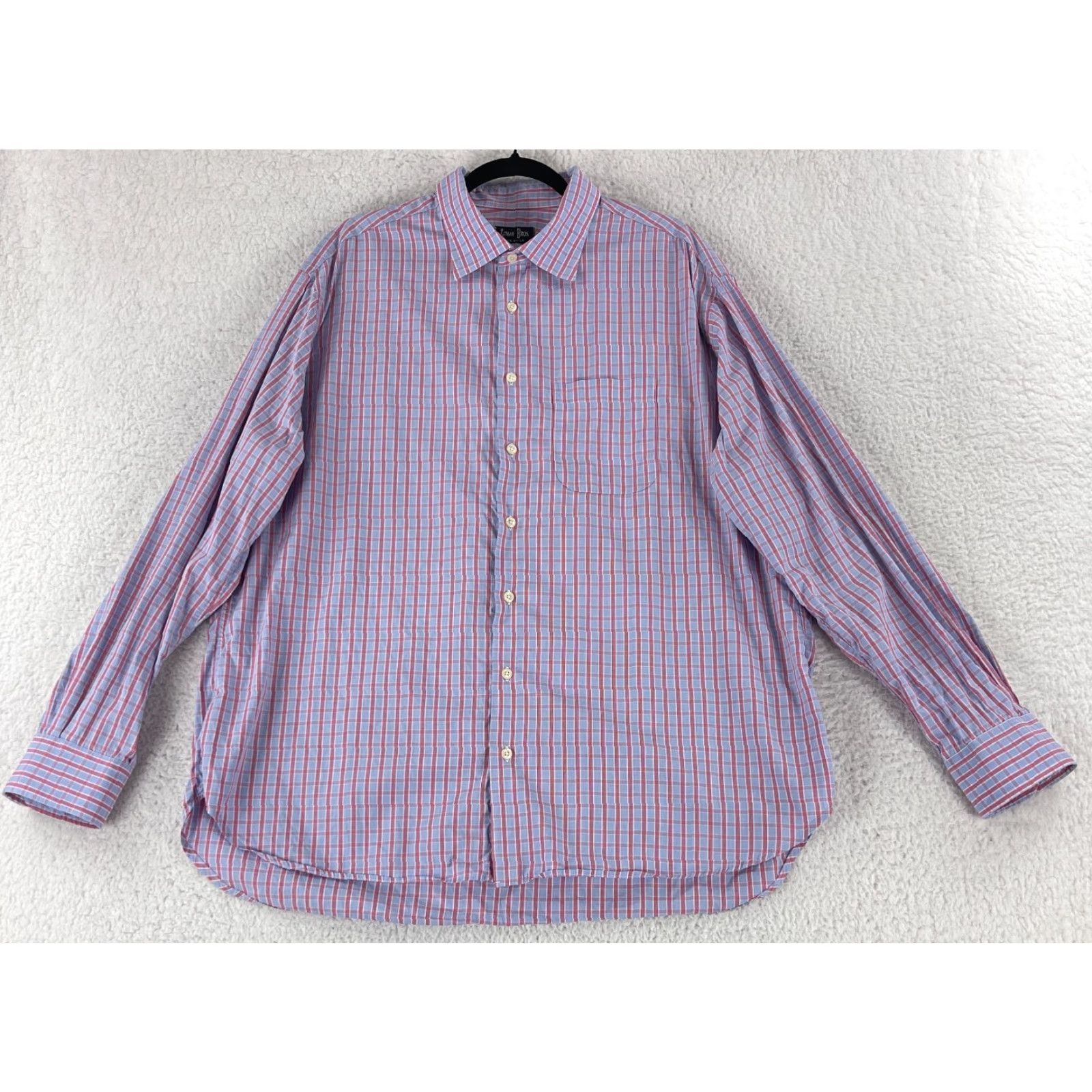 Vintage VINTAGE Gitman Bros. Button-Up Dress Shirt Mens XXL Blue Plaid Long Sleeve USA Size 48R - 2 Thumbnail