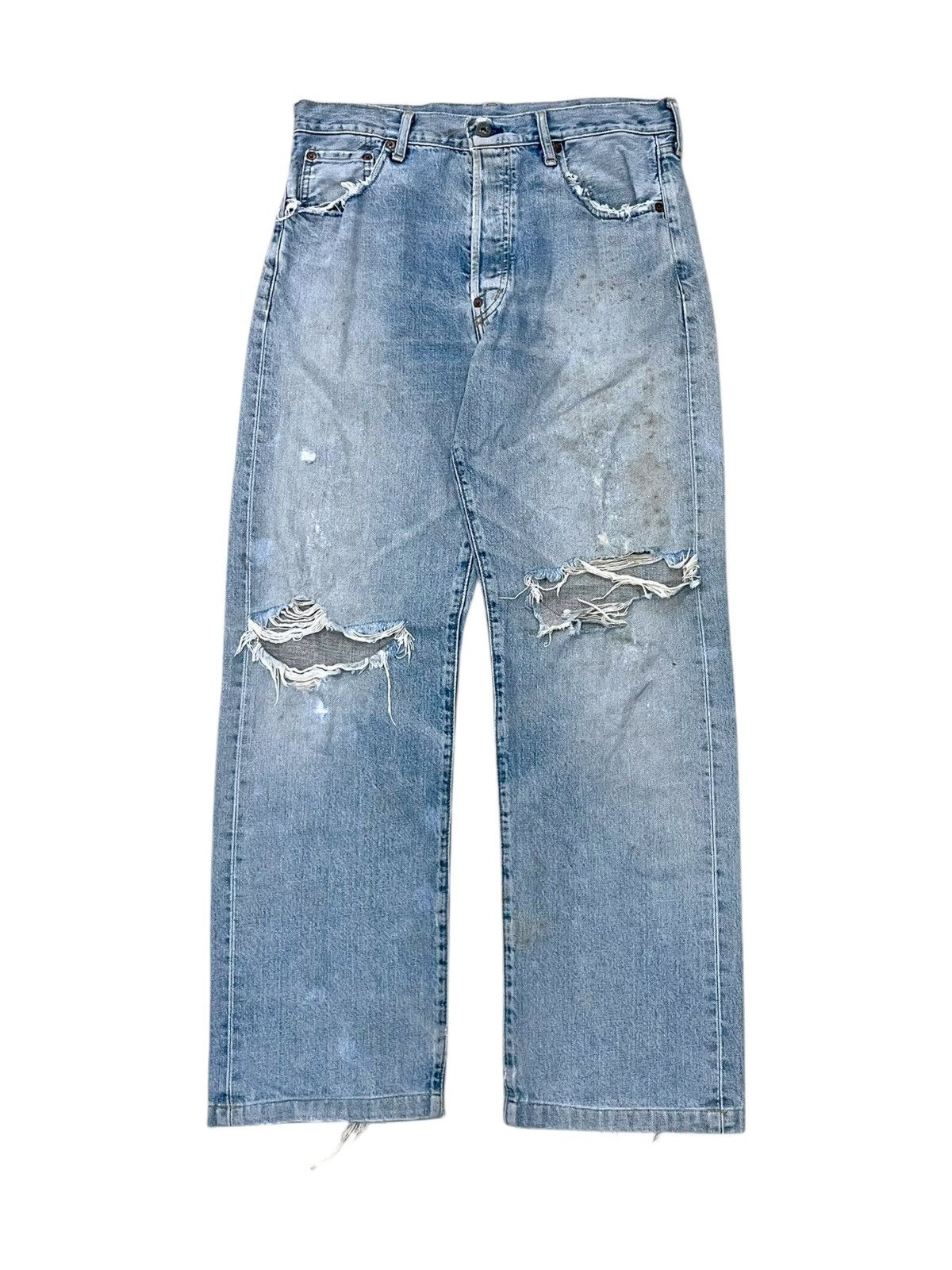 Levi's Vintage Levi's Big E 702 XX Distressed Selvedge Denim Japan Size US 33 - 2 Thumbnail