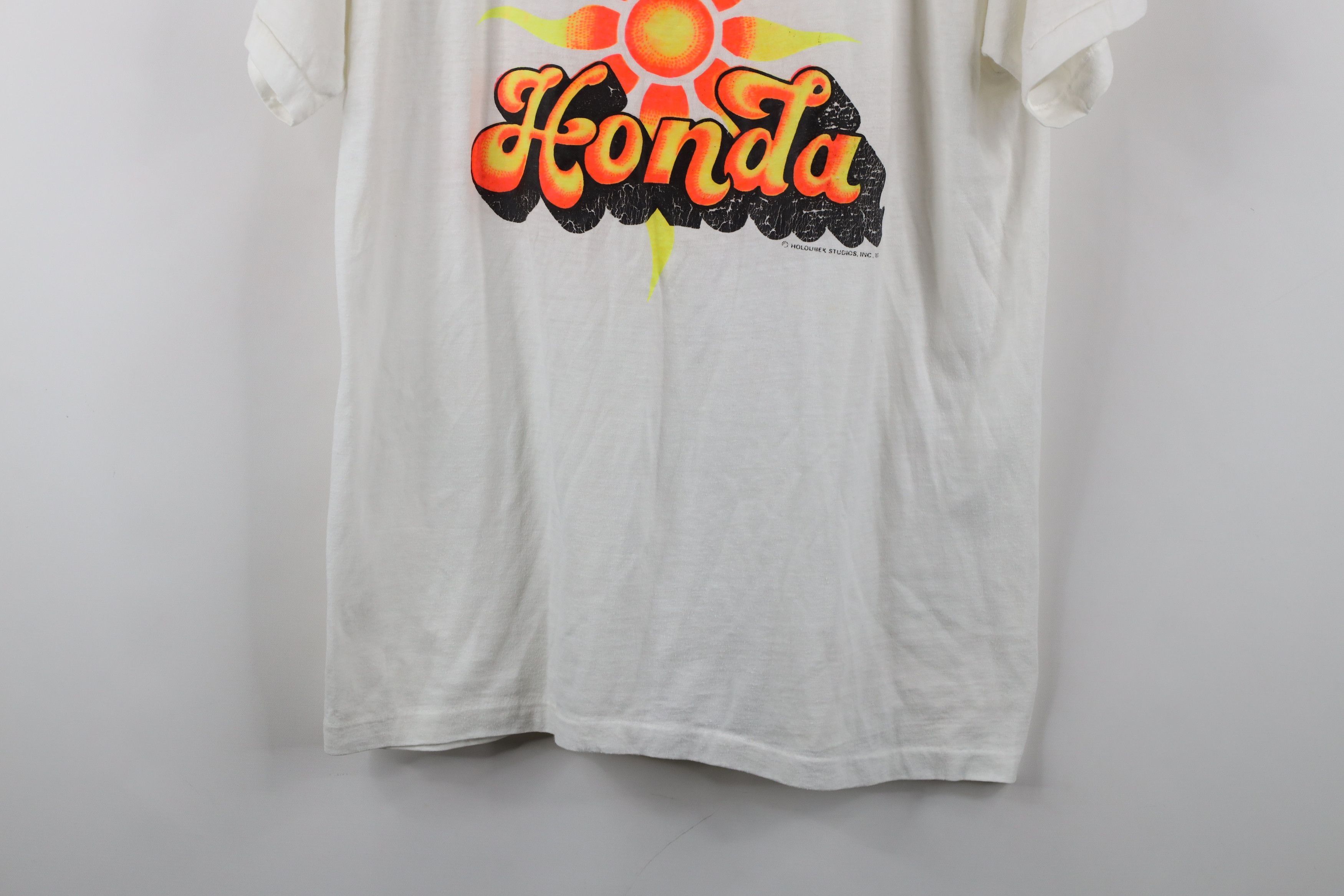 Vintage Vintage 70s Honda Motorcycle Racing Short Sleeve T-Shirt USA Size US L / EU 52-54 / 3 - 3 Thumbnail