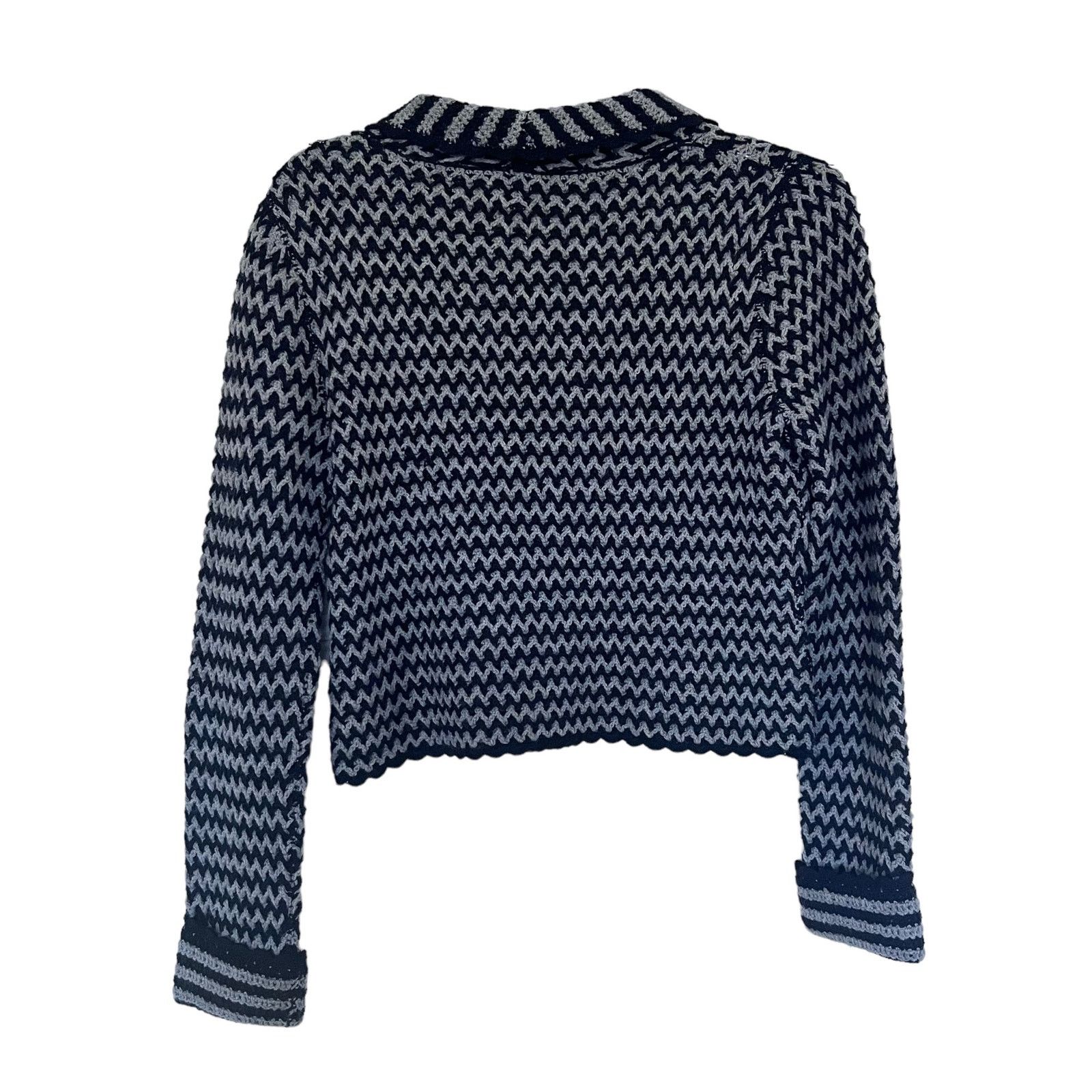 Moschino Moschino Bow Chunky Wool Knit Sweater Cardigan Gray Black Size M / US 6-8 / IT 42-44 - 7 Thumbnail
