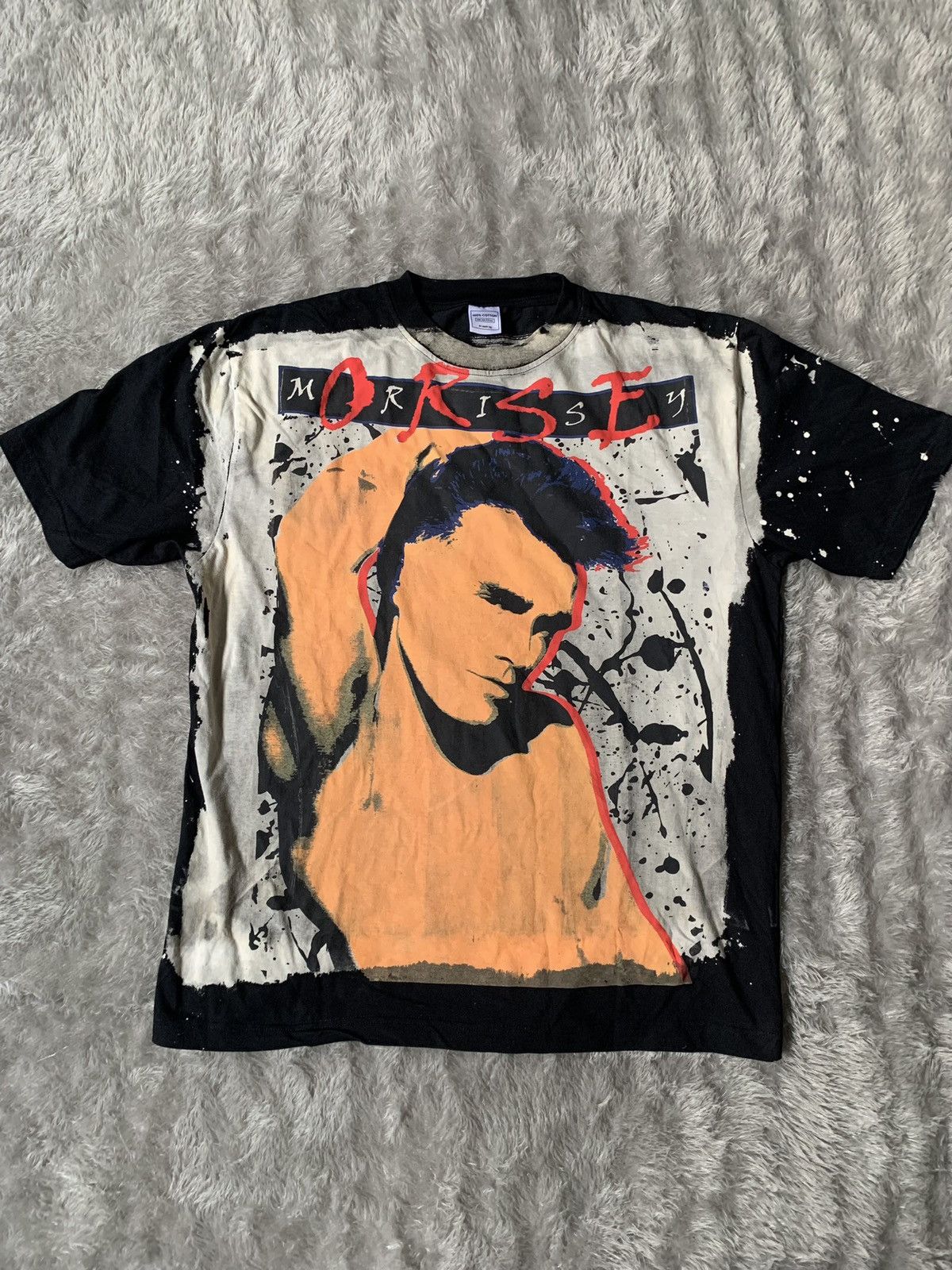 Band Tees Bootleg Morrisey Acid Wash Mosquitohead Style Britpop Tee Size US XL / EU 56 / 4 - 1 Thumbnail