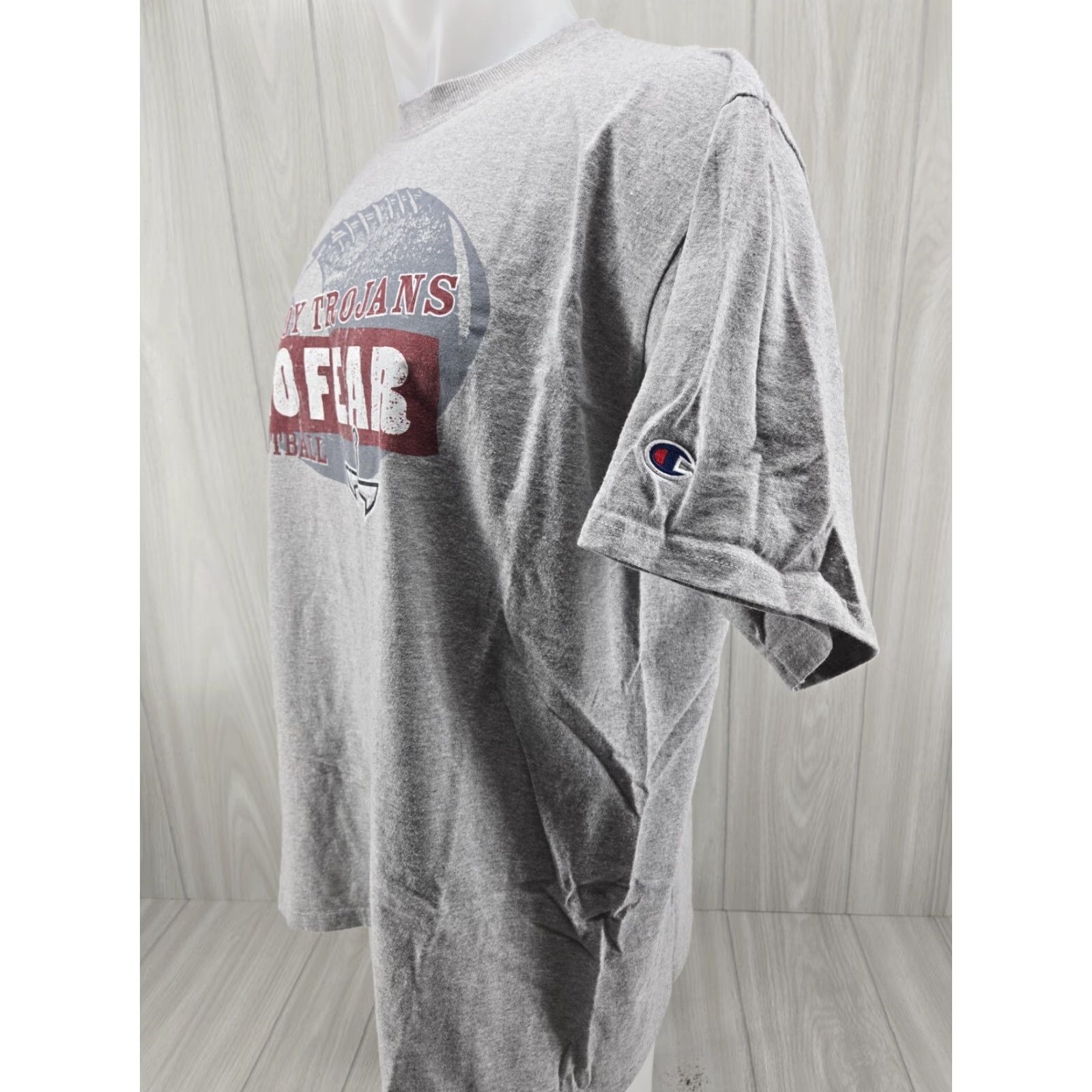 Champion VINTAGE Troy University Trojans No Fear Football Gray T-Shirt Adult XL Champion Size US XL / EU 56 / 4 - 4 Thumbnail