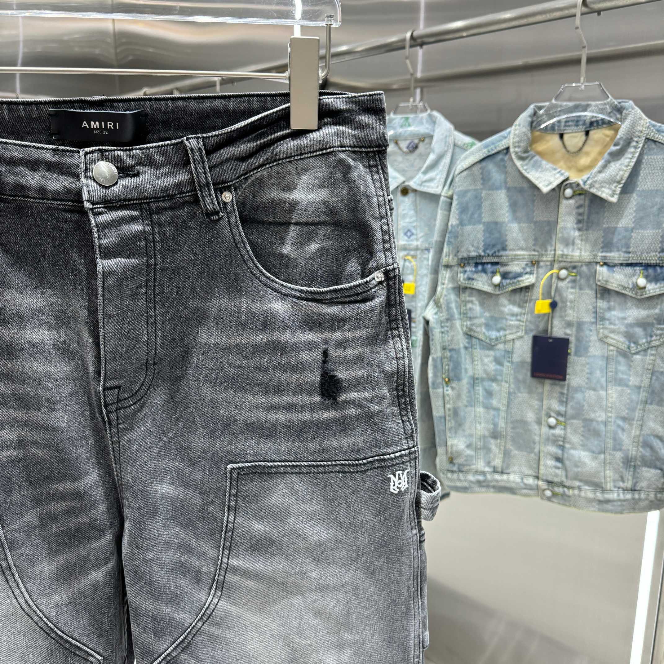 Other Broken hole street trend slim fit small leg elastic jeans Size US 36 / EU 52 - 8 Thumbnail