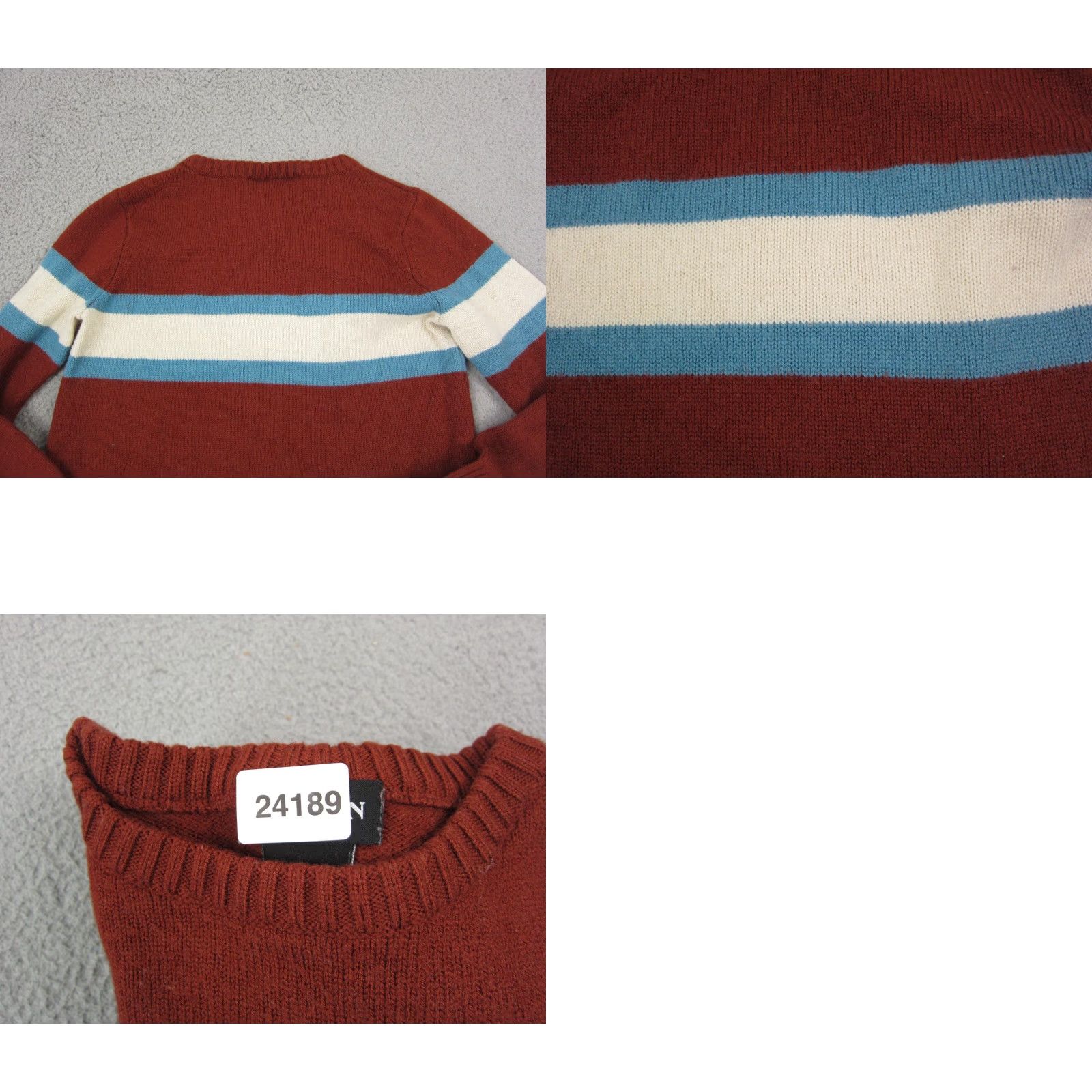 Burton VINTAGE Burton Sweater Adult Small Orange Blue White Wool Striped Casual Mens Size US S / EU 44-46 / 1 - 9 Thumbnail