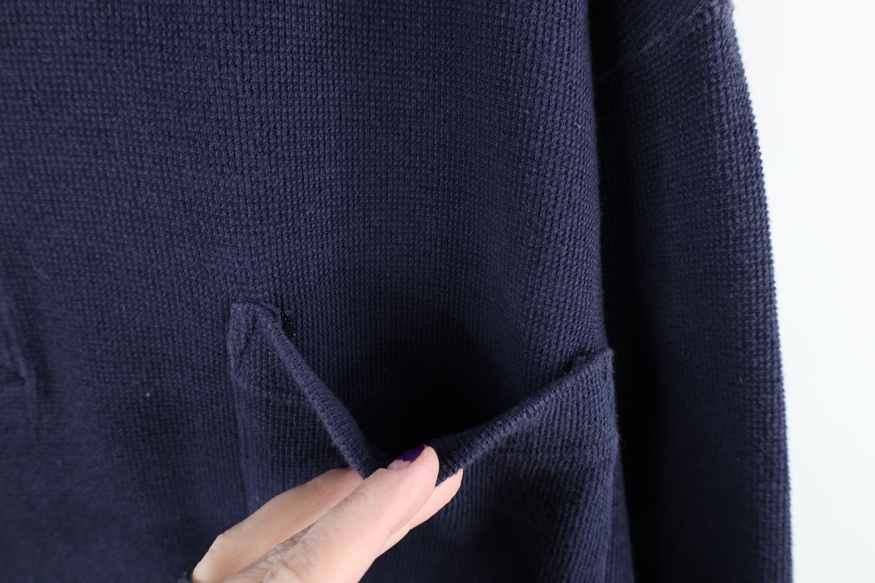 Eddie Bauer × Vintage Vintage 90s Eddie Bauer Waffle Knit Long Sleeve Polo Shirt Size US XL / EU 56 / 4 - 4 Thumbnail