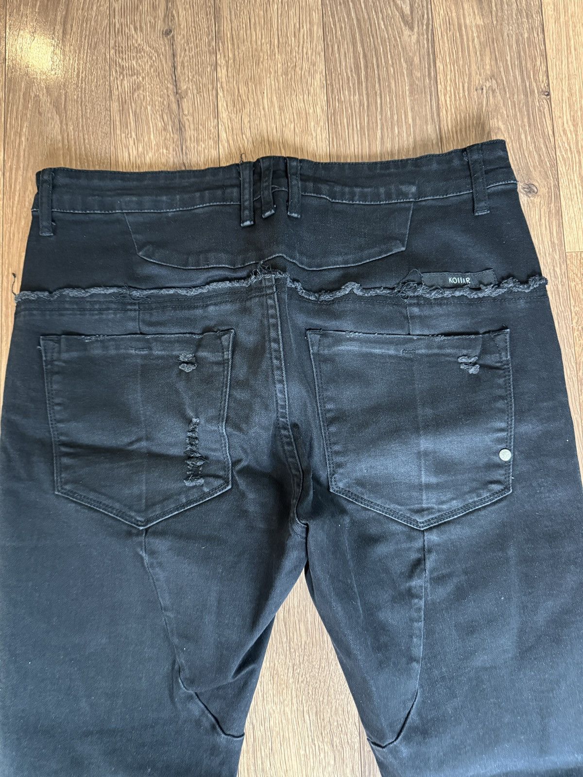 Kollar Clothing Black Distressed Double Stacked Cuff Kollar Clothing Denim Size US 32 / EU 48 - 5 Thumbnail