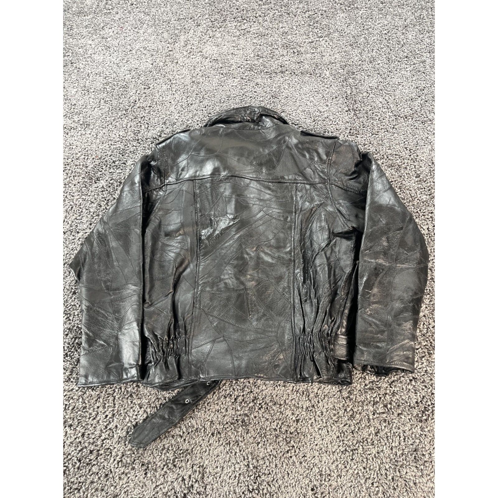Vintage VINTAGE 1980s Flight Path Black Leather Motorcycle Jacket Size Large Size US L / EU 52-54 / 3 - 5 Thumbnail