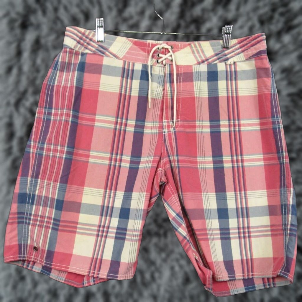 Polo Ralph Lauren Polo Ralph Lauren Swim Trunk 34 Men Red Plaid Drawstring Trunks Velcro Closure Beach Bottom Mens Shirt Size US S / EU 44-46 / 1 - 1 Thumbnail
