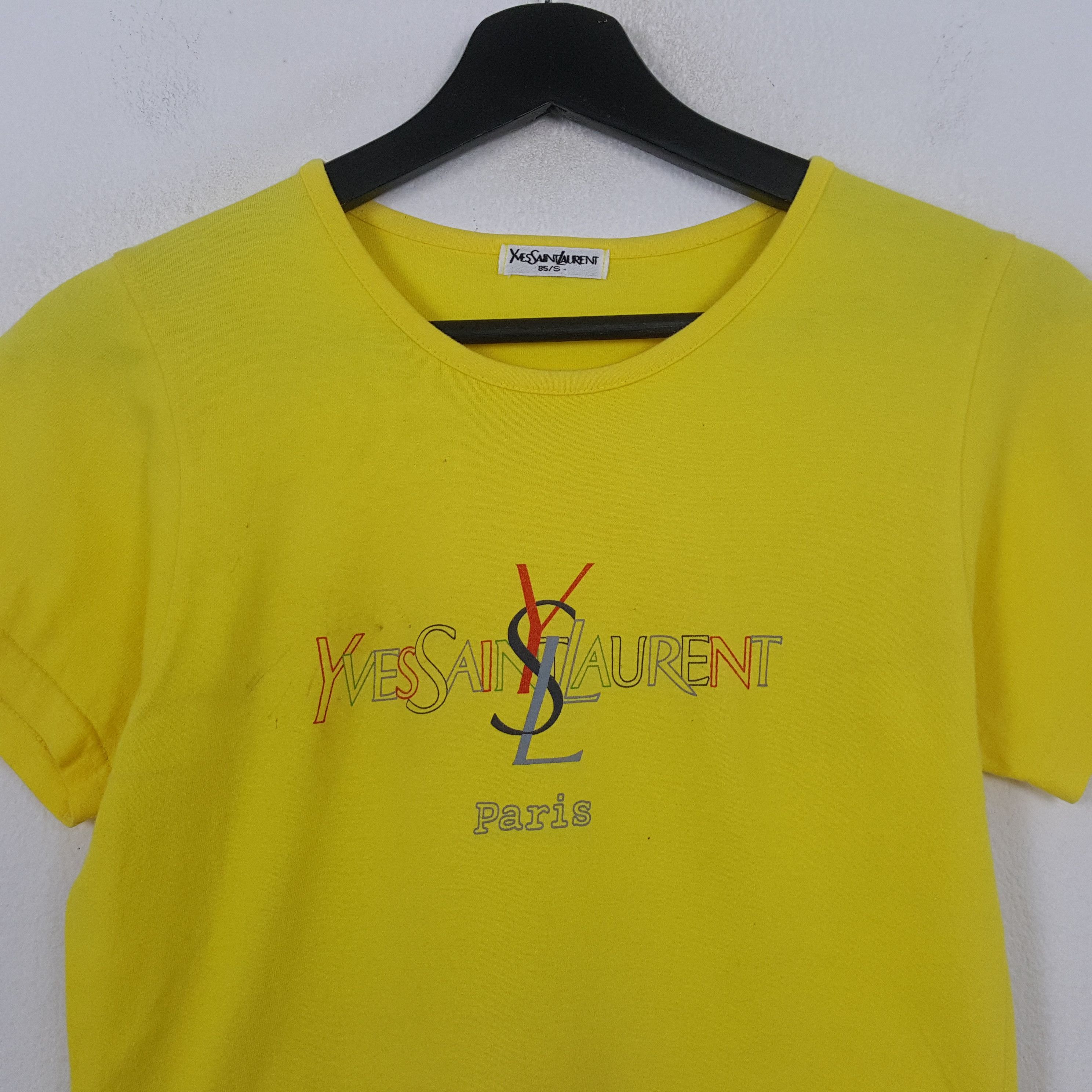 Yves Saint Laurent Yves Saint Laurent Paris YSL Logo Spellout Tshirt RR13 Size XS / US 0-2 / IT 36-38 - 2 Thumbnail