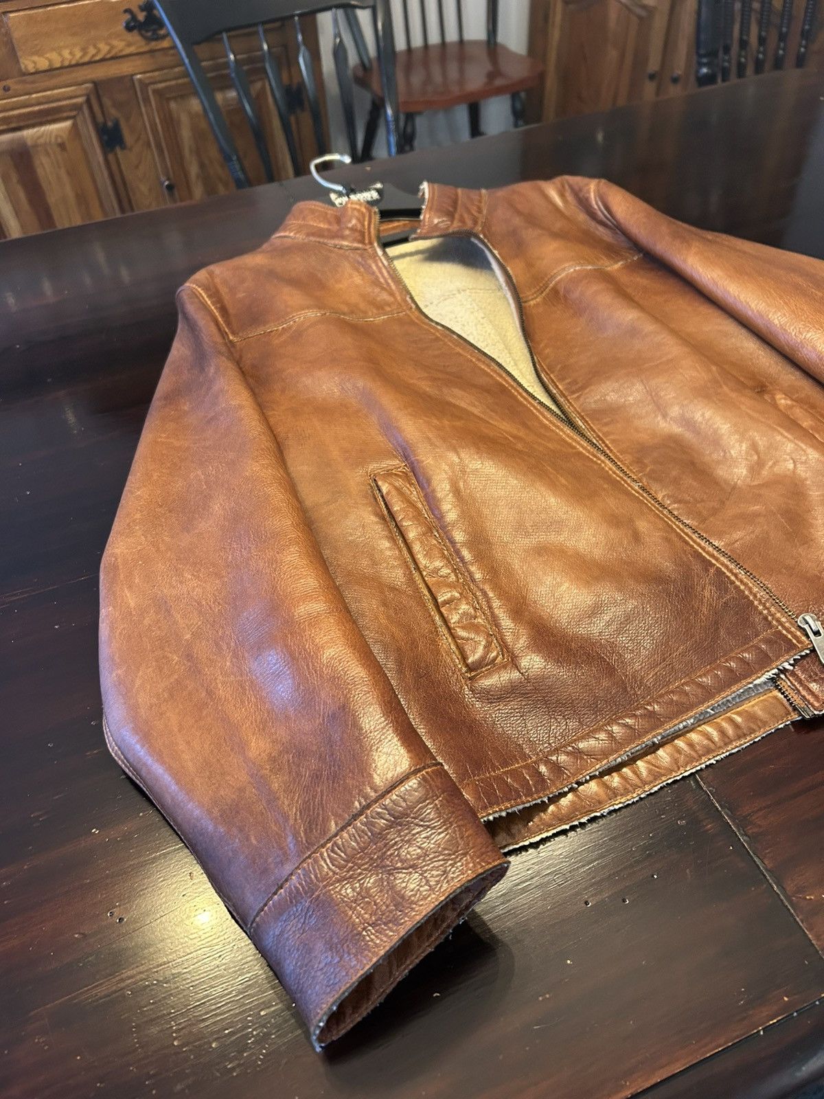 Scully Leather Brown western style racer leather jacket Size US L / EU 52-54 / 3 - 2 Thumbnail