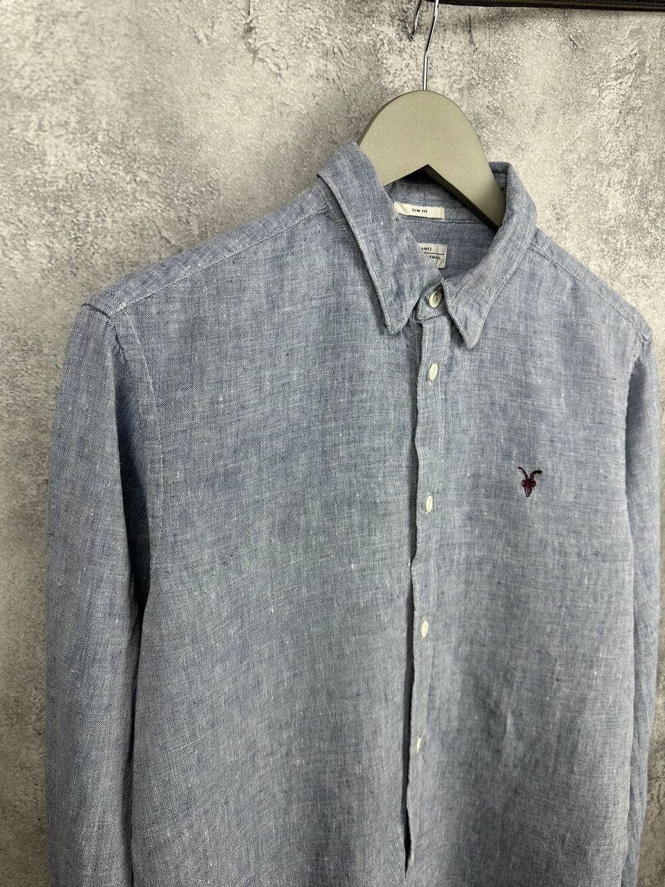 Allsaints ALLSAINTS Reaper Shirt 100% Linen Blue LS Button Up Slim Fit Size US S / EU 44-46 / 1 - 3 Thumbnail