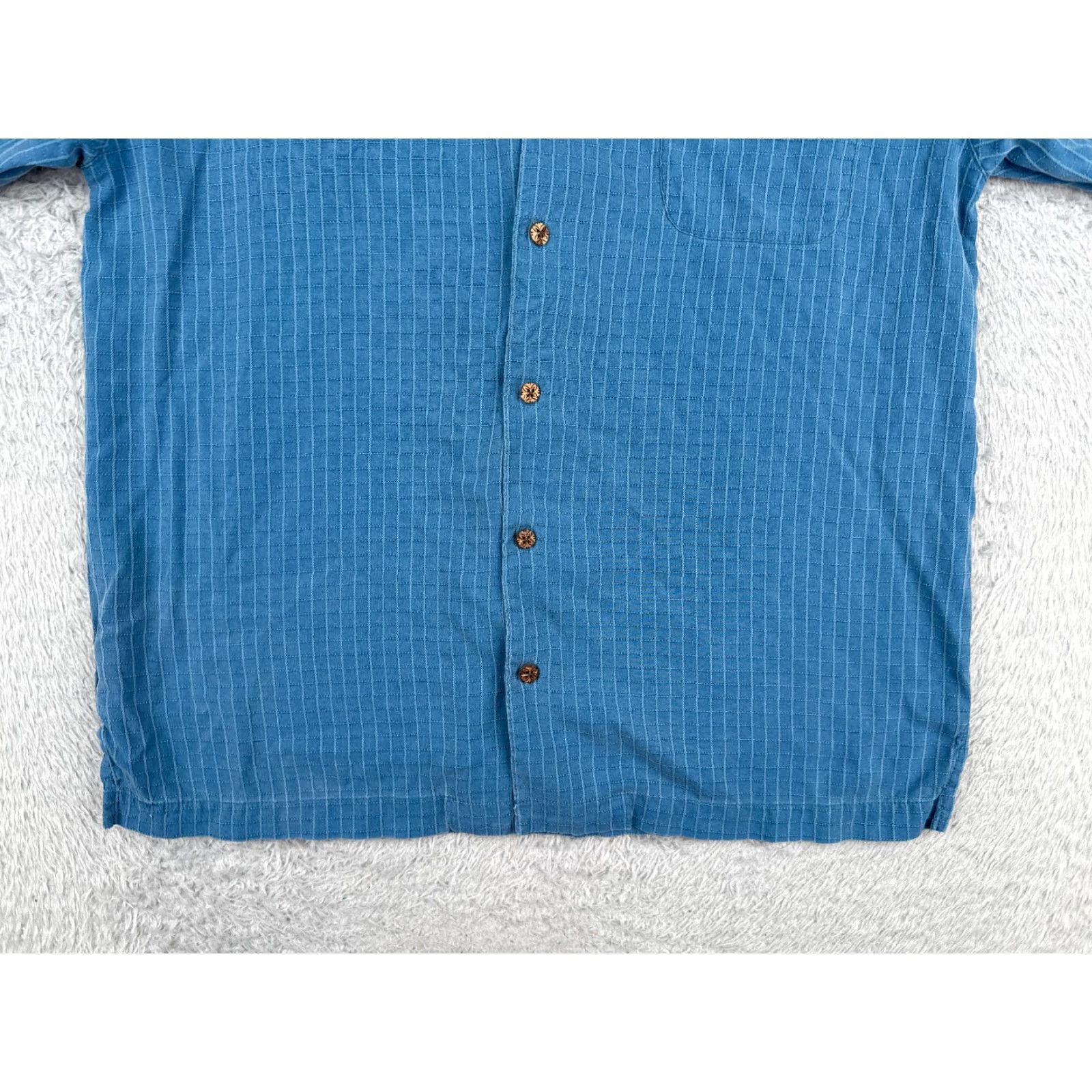 Tommy Bahama Tommy Bahama Shirt Men Large Silk Hawaiian Button-Up Blue Stripe Short Sleeve Aloha Vacation Mens Size US L / EU 52-54 / 3 - 5 Thumbnail