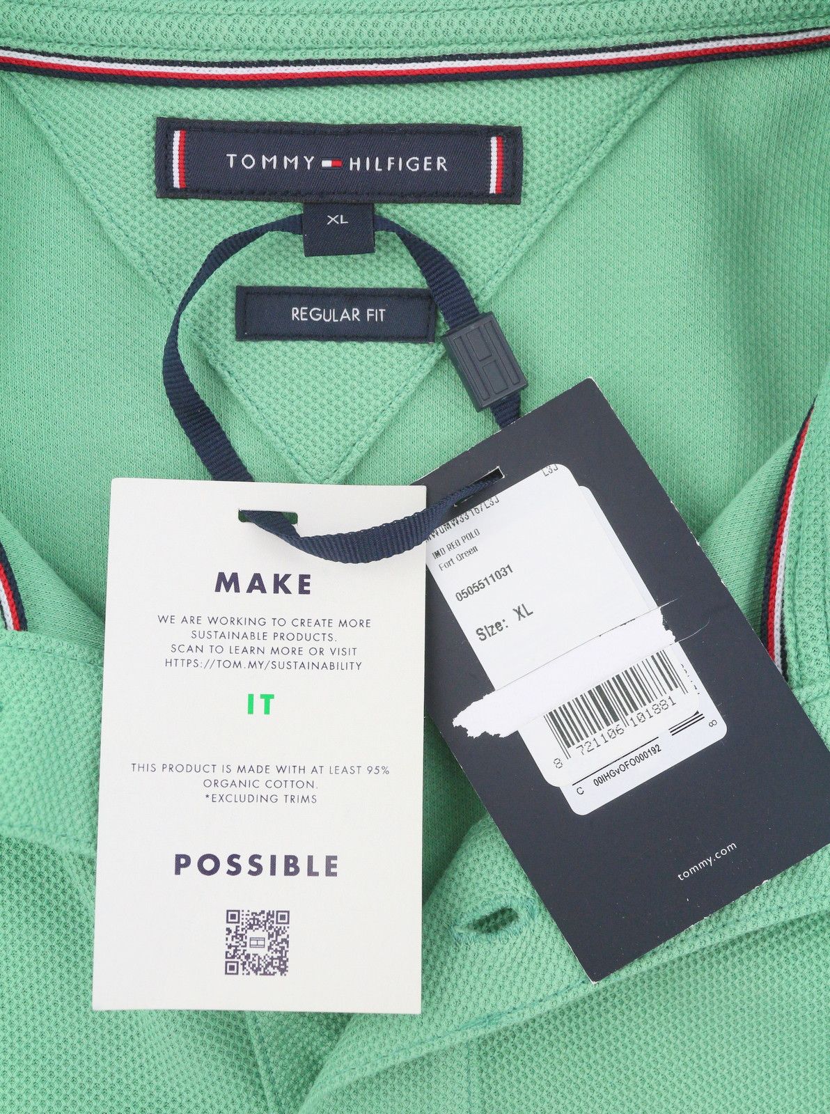 Tommy Hilfiger REG POLO XL Fort Green Logo Short Sleeve 87696 Size US XL / EU 56 / 4 - 6 Thumbnail