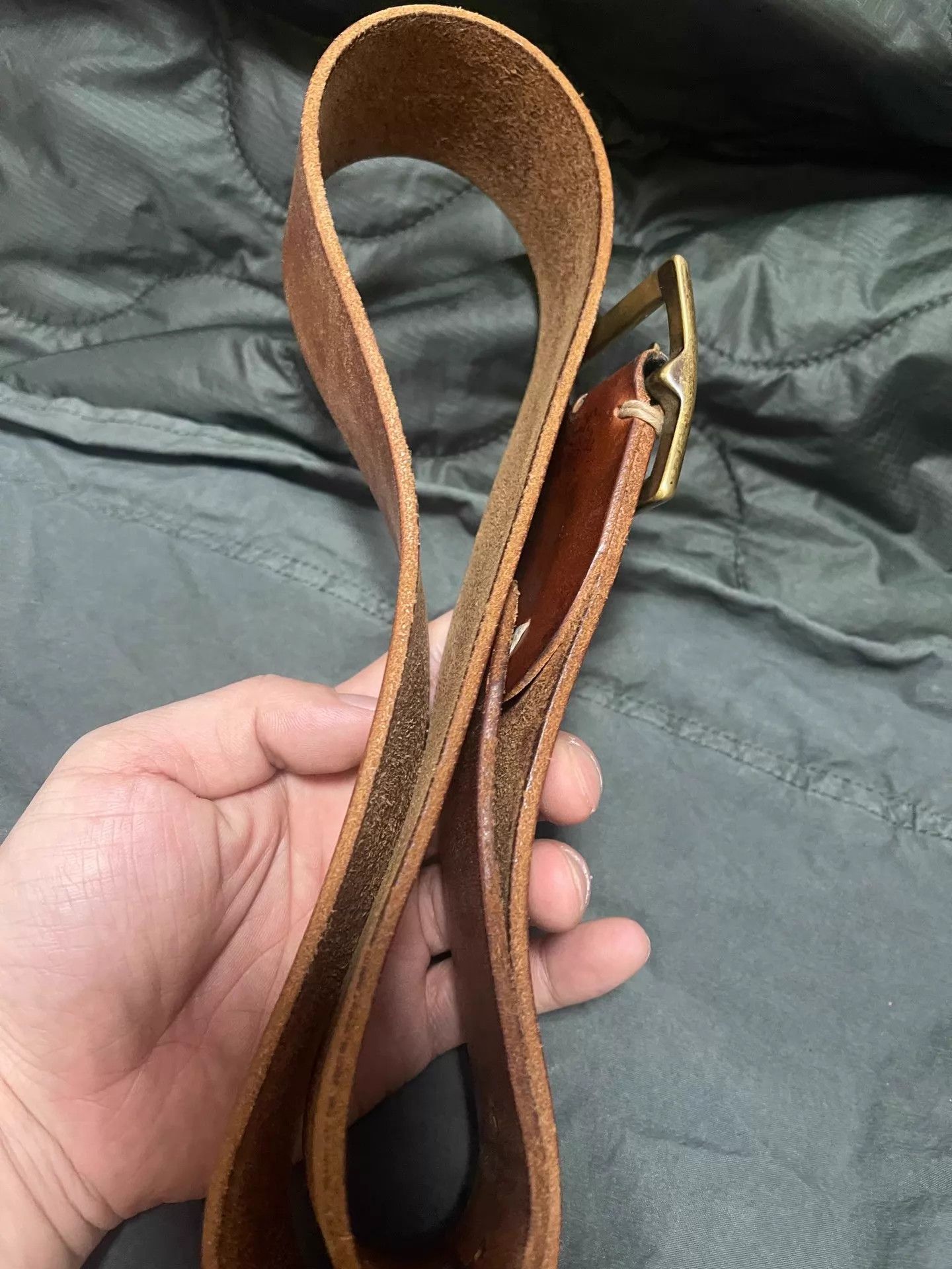 Visvim VISVIM PLAIN BELT 45MM W32 Thick Leather Worn Size 32 - 7 Thumbnail