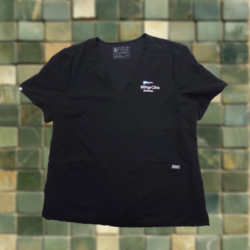 Vintage FIGS Casma Three Pocket Scrub Top Womens 2XL Black Nursing Medical Healthcare Size XXL / US 16-18 / IT 52-54 - 1 Thumbnail