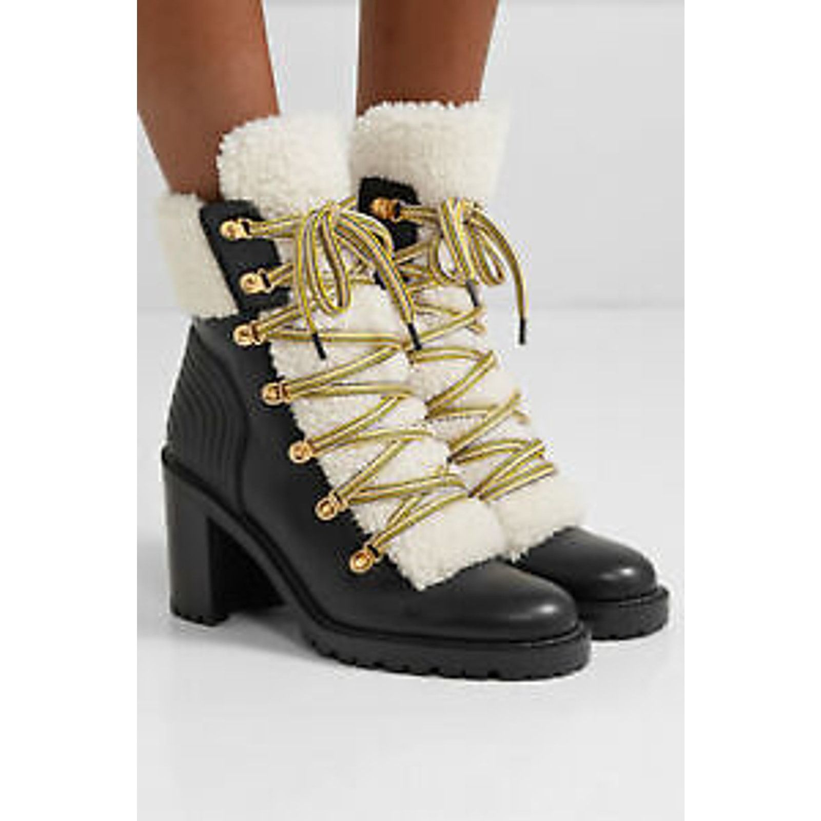 Christian Louboutin Christian Louboutin Yetita 70 Black Calf Leather Shearling Size US 6 / IT 36 - 5 Thumbnail