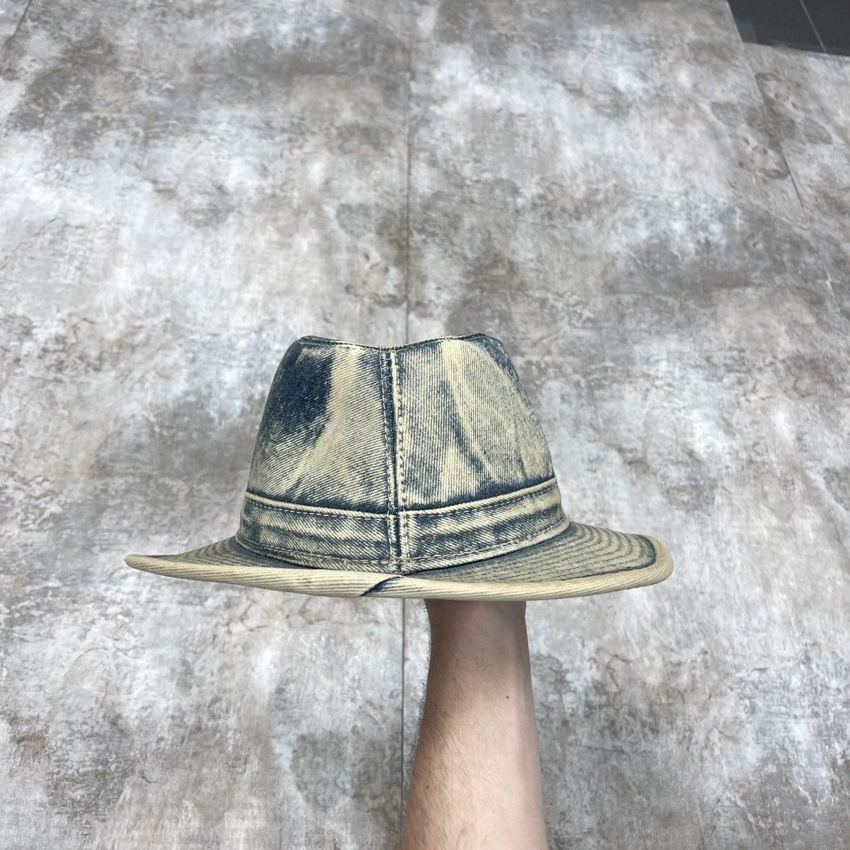 Maison Margiela × Vintage MARGIELA STYLE VINTAGE WASHED SAND DENIM COWBOY HAT WESTERN Size ONE SIZE - 2 Thumbnail