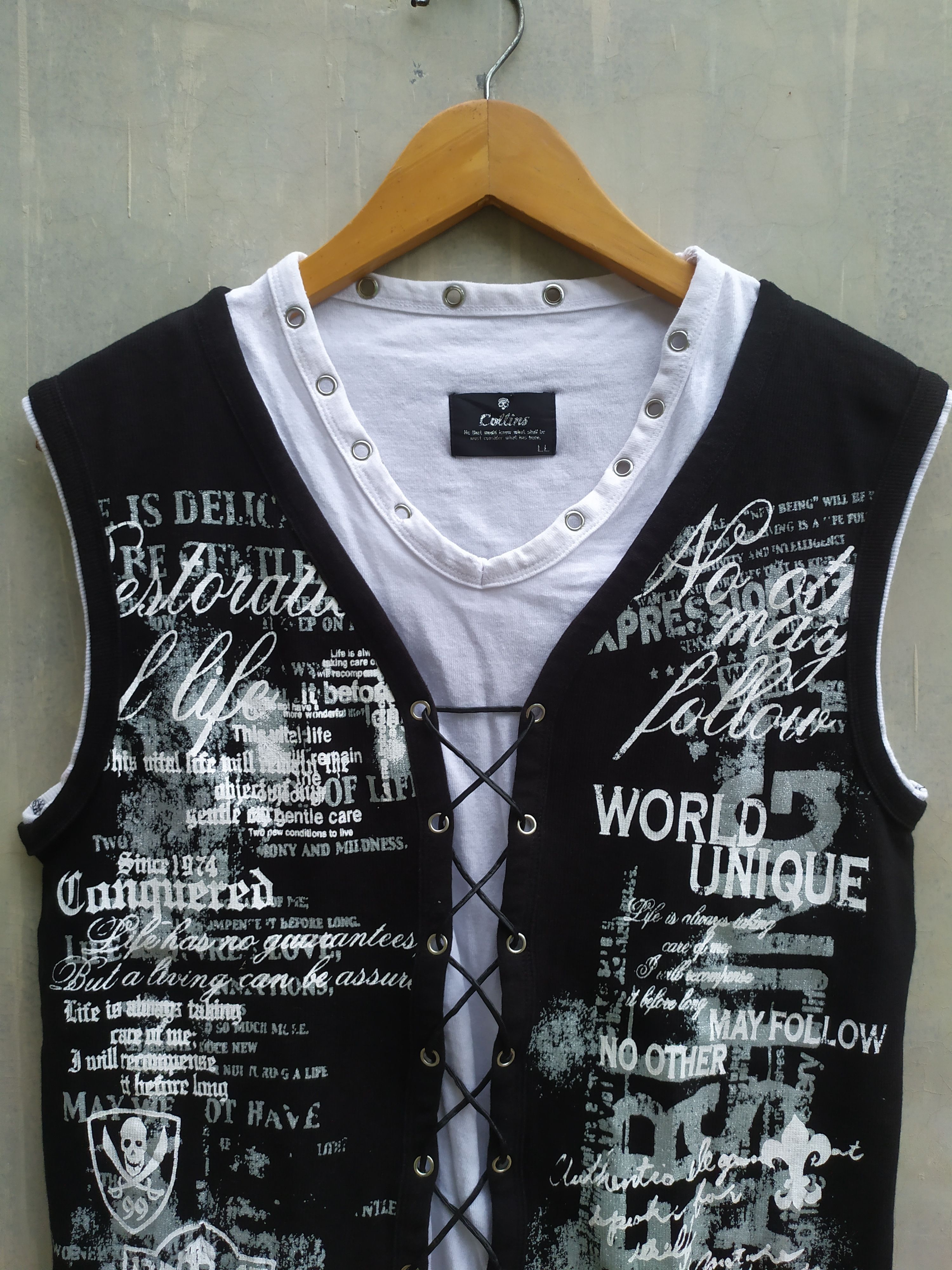 Japanese Brand Japanese Brand Collins Poem Skull Sleeveless Size US L / EU 52-54 / 3 - 5 Thumbnail