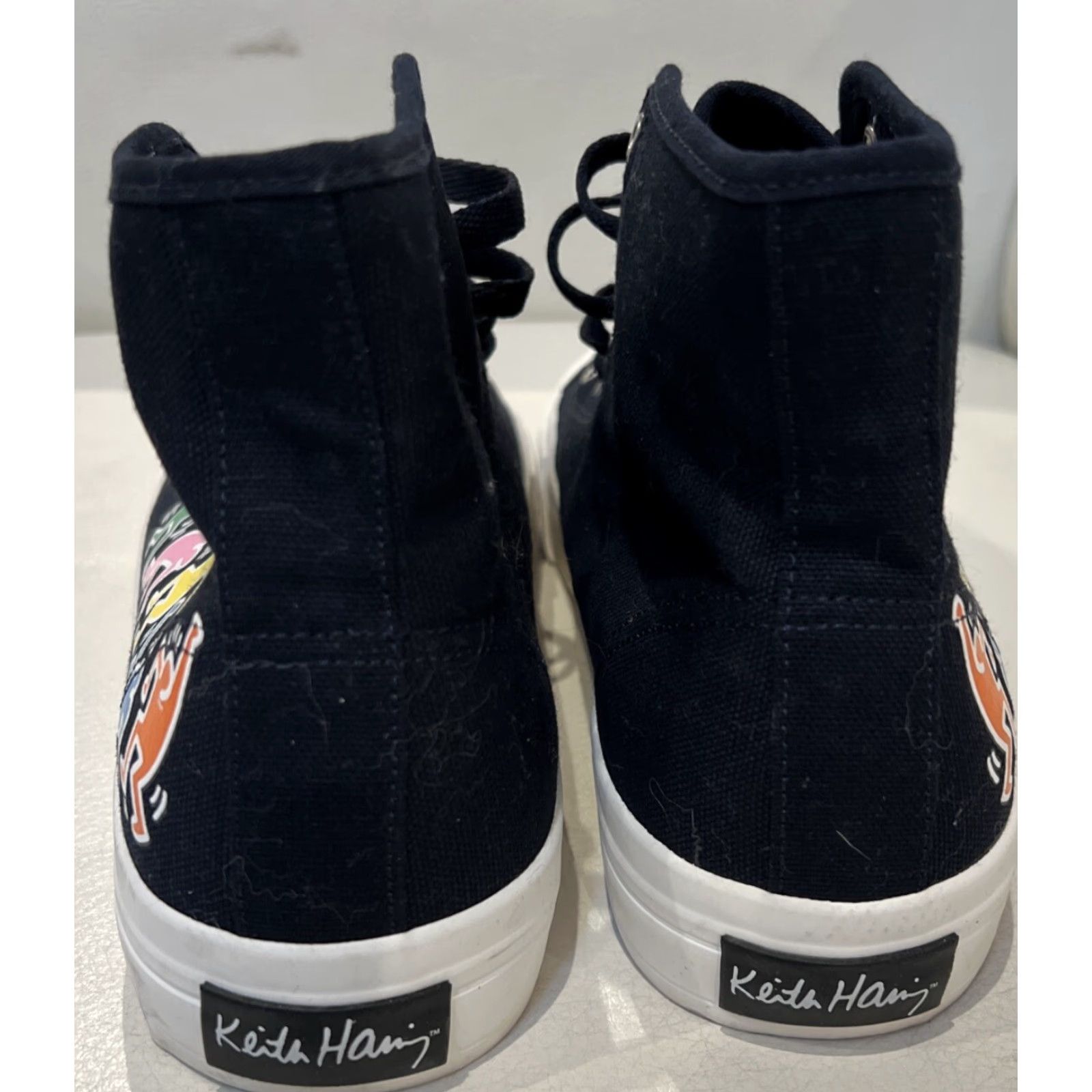 H&M VINTAGE Keith Haring by H&M Shoes Mens US 10 EU 43 Navy Hi Top Sneakers Lace Up Limited Size US M / EU 48-50 / 2 - 5 Thumbnail
