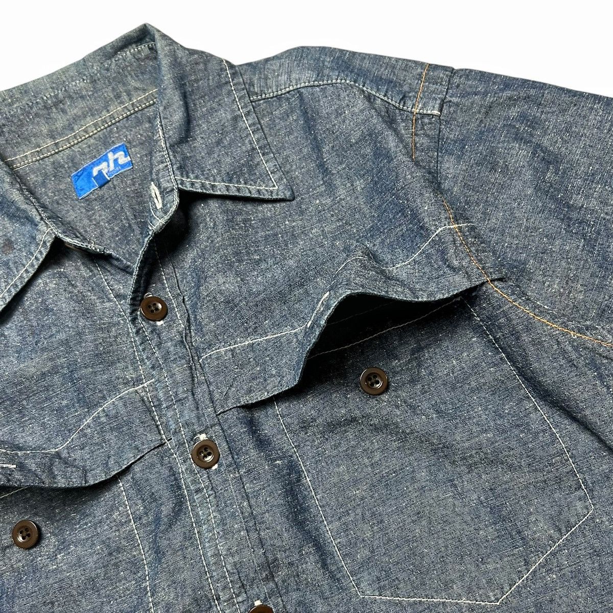 ABAHOUSE × Japanese Brand Abahouse Japan Western Short Sleeve Chambray Work Shirt Size US M / EU 48-50 / 2 - 13 Thumbnail
