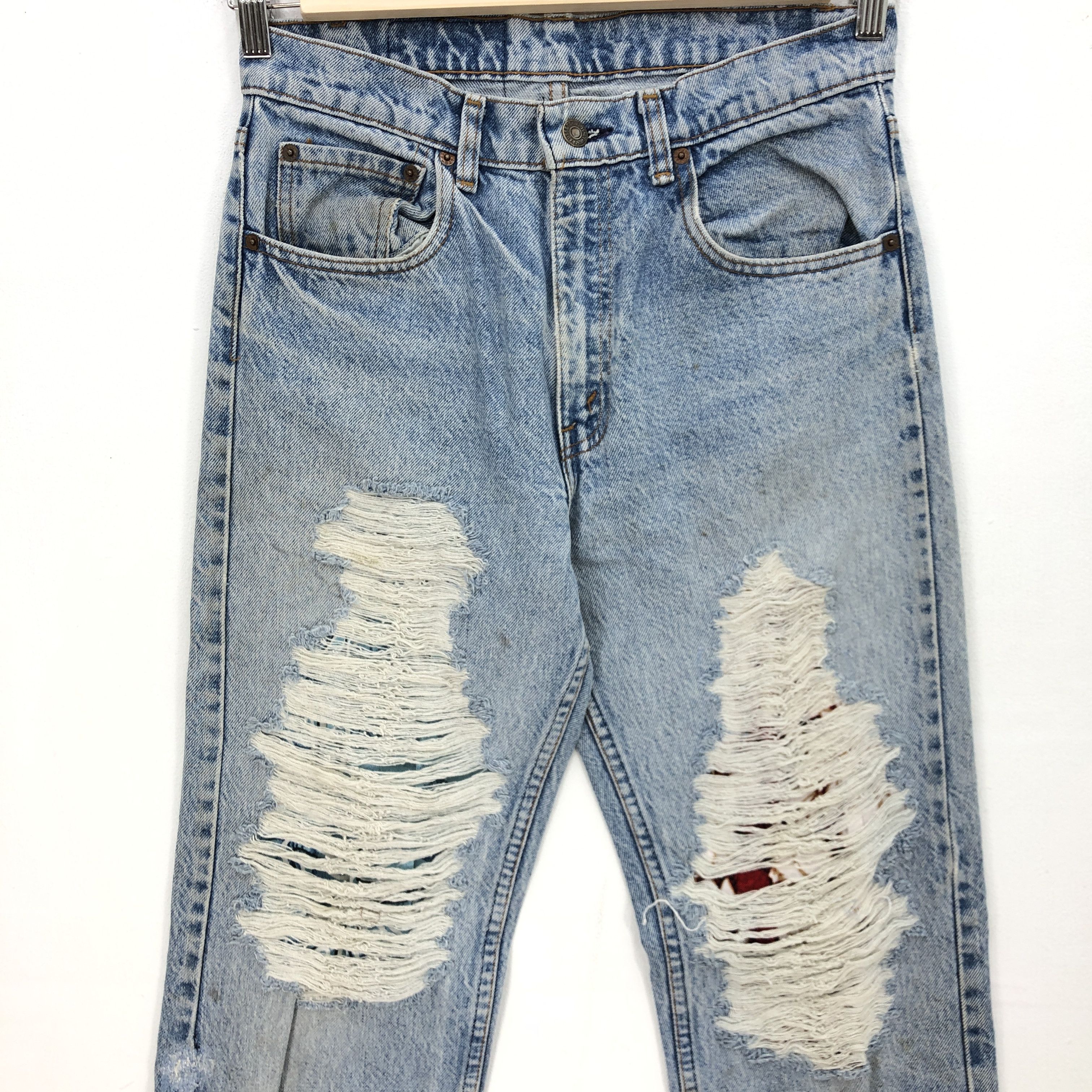 Levi's Vintage Levis 505 Distressed Jeans Levi's Denim Ripped Pants Size 28" / US 6 / IT 42 - 3 Thumbnail