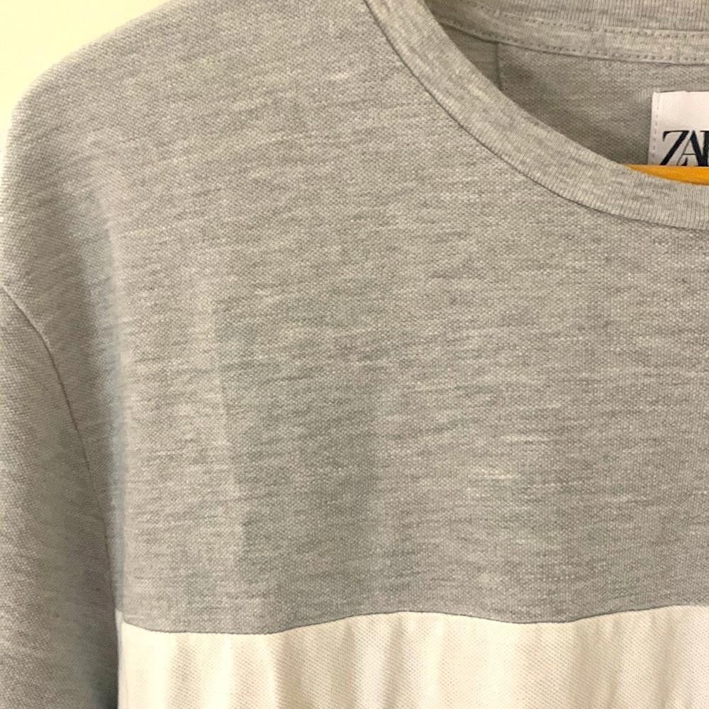 Zara ZARA - Cut and sew striped pique SS RN Top -Lg - 95%Ctn5%Vis Size US L / EU 52-54 / 3 - 3 Thumbnail