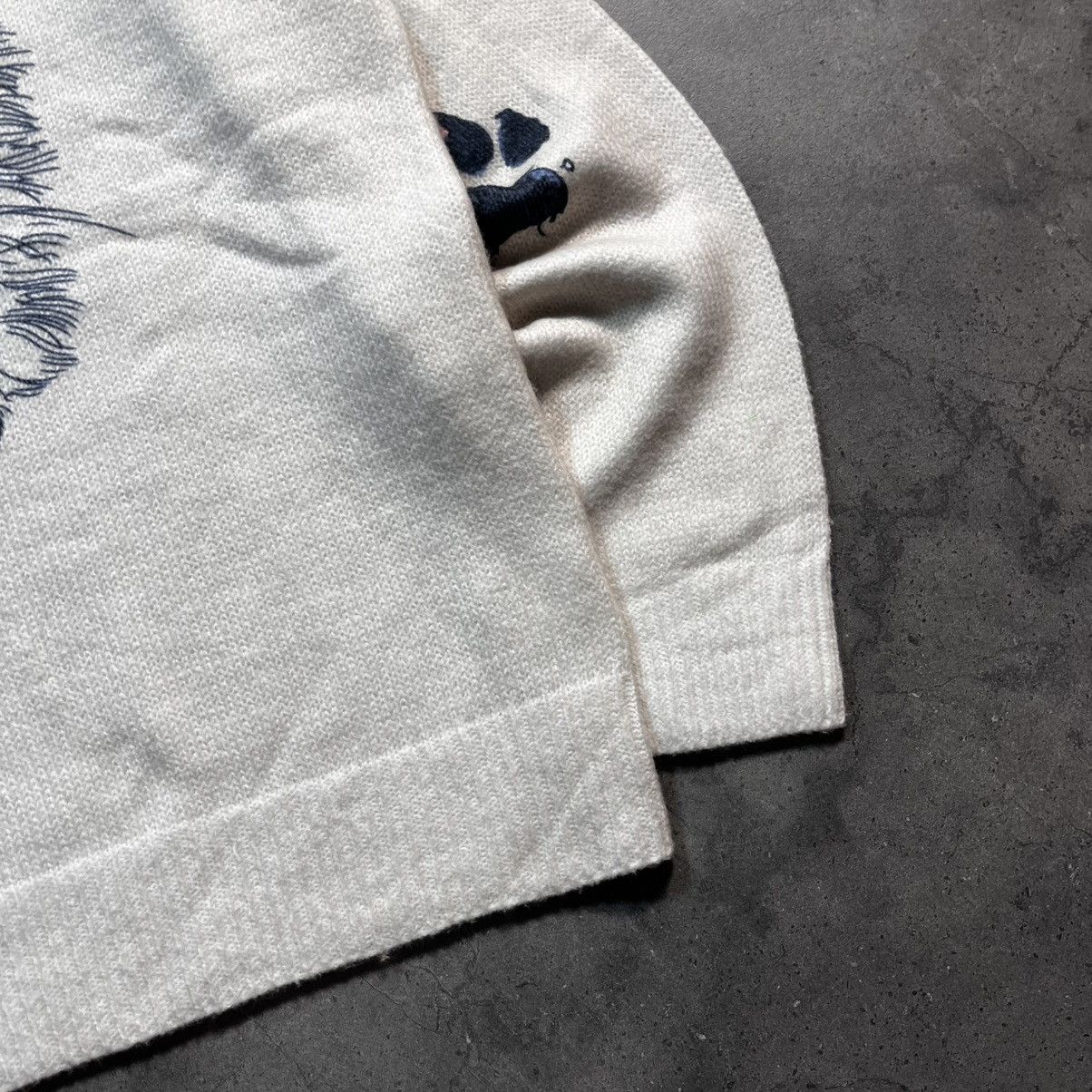 Japanese Brand Vintage Y2K 00s Big Logo Cat Print Knit Sweater Avant Garde Size US L / EU 52-54 / 3 - 4 Thumbnail