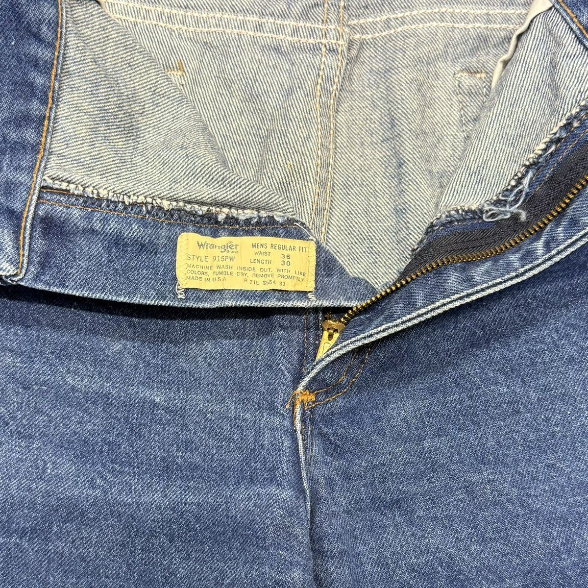 Wrangler Wrangler 915PW USA Made Vintage 80s Denim Regular Fit Jeans Size US 36 / EU 52 - 4 Thumbnail