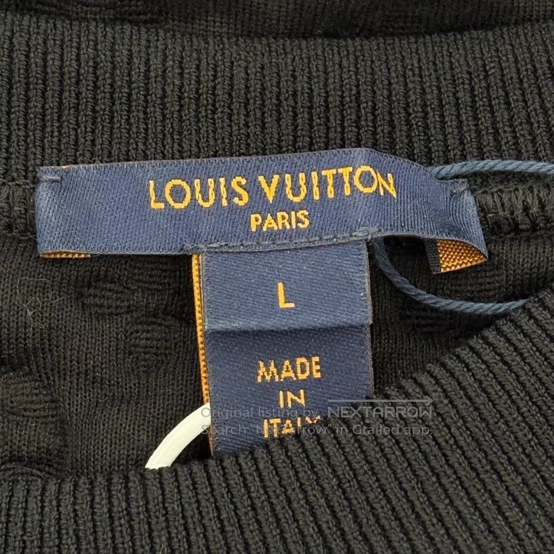 Louis Vuitton Louis Vuitton Black, white and blue color-blocked embossed Size L / US 10 / IT 46 - 3 Thumbnail